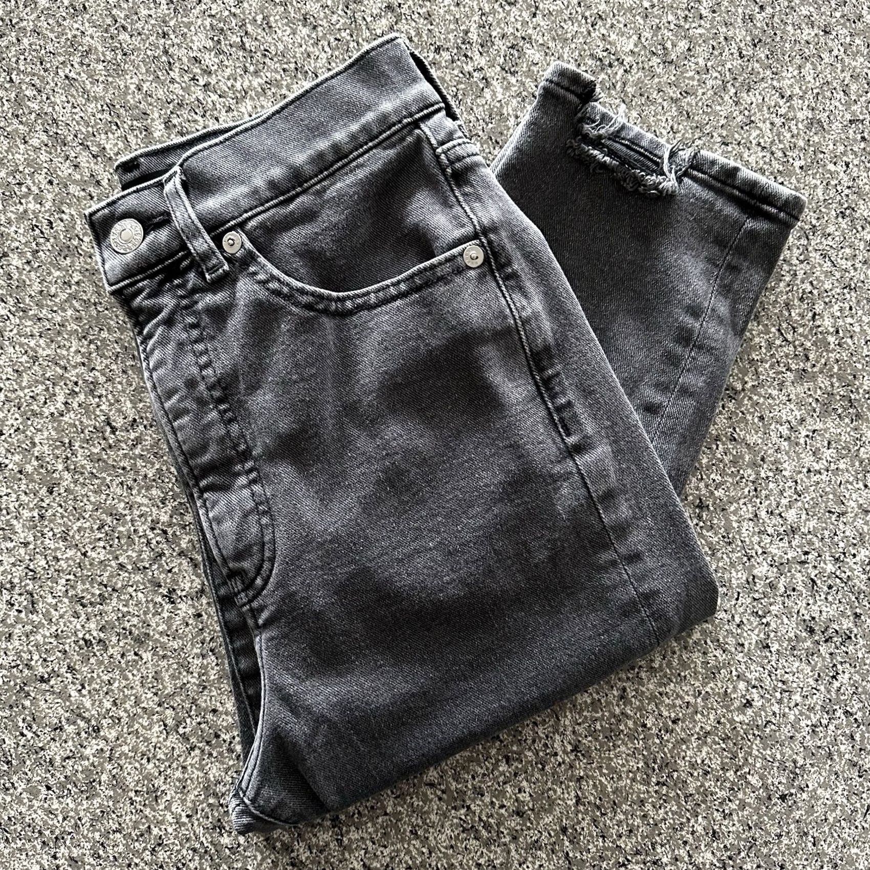 Express Express Jeans Womens 00 High Rise Distressed Black Stretch Denim Jeans Size 42" / US 20 - 2 Thumbnail