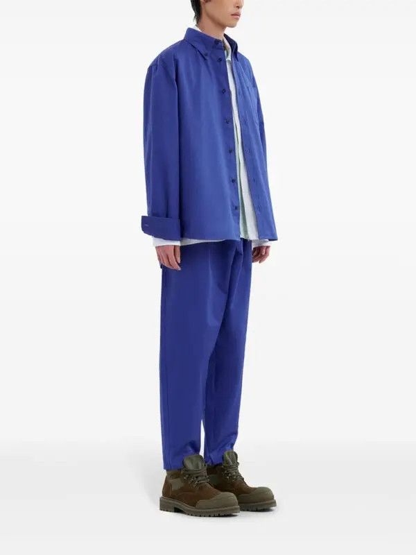 Marni o1w1db11125 Logo-Embroidered Cotton Shirt in Blue Size US M / EU 48-50 / 2 - 5 Thumbnail