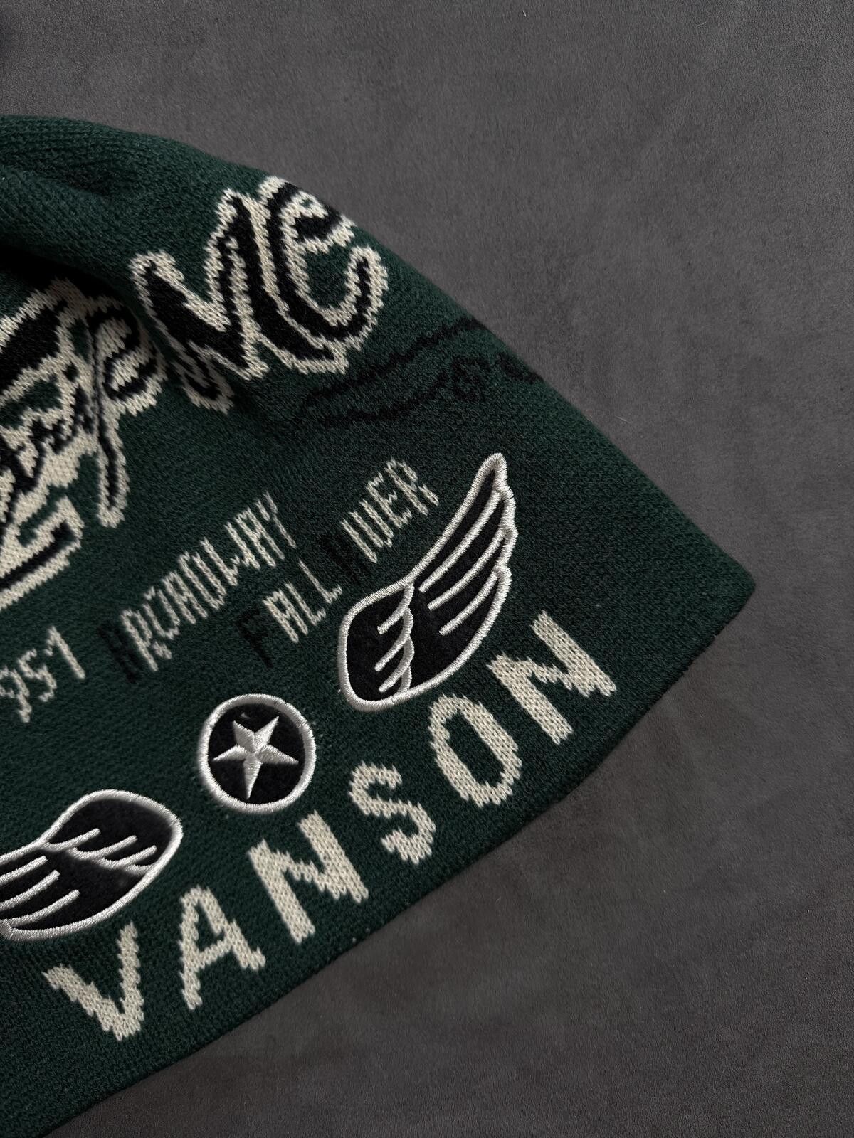 Vanson Leathers Vtg Vanson Leathers No Cuff Knit Beanie Hat Green Size ONE SIZE - 2 Thumbnail