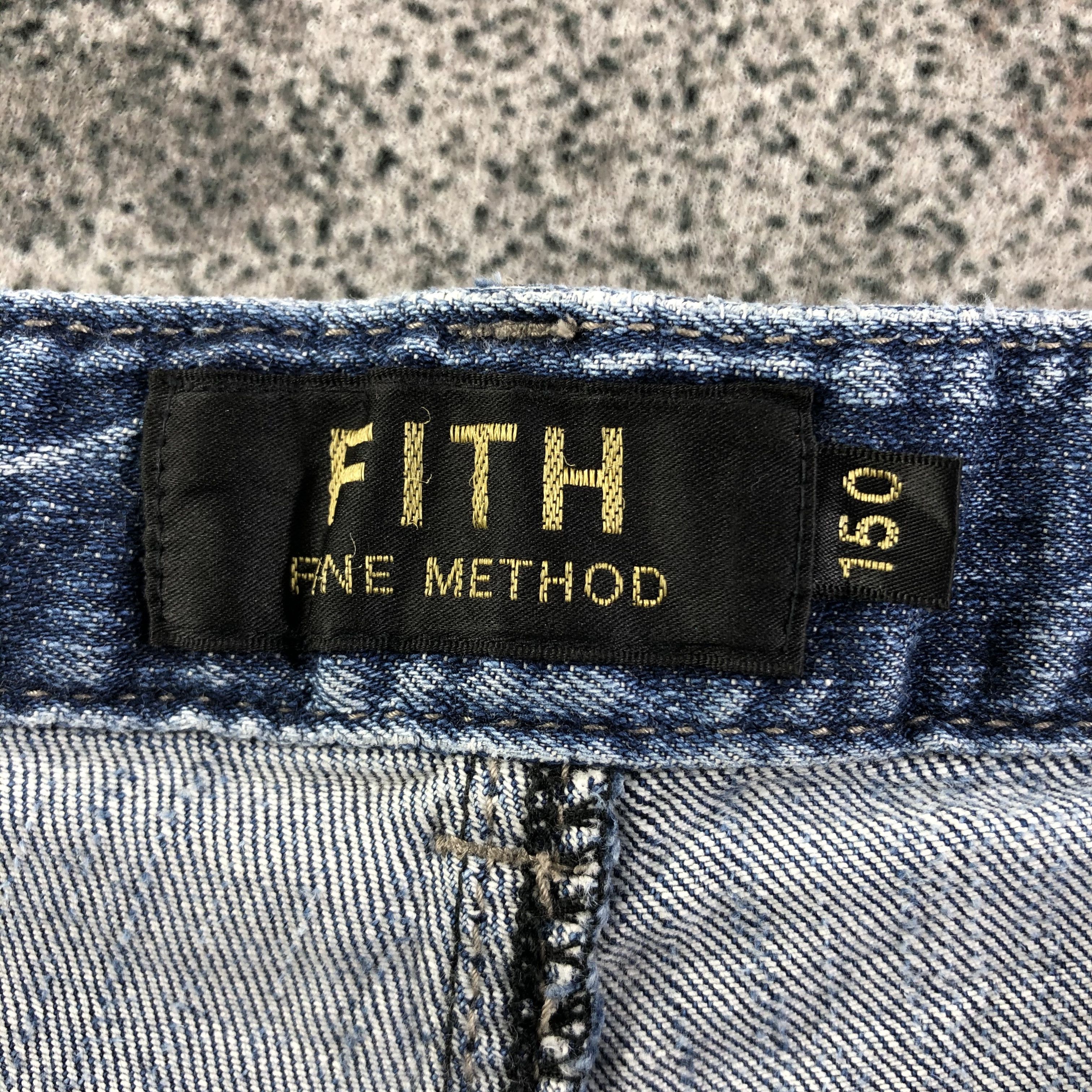 Japanese Brand Fith Jeans Pathwork Distressed Denim KJ1724 Size 29" - 7 Thumbnail
