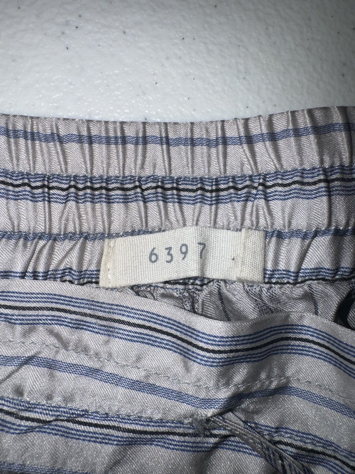 6397 6397 Silver and Blue Striped Silk Pants Size 26" / US 2 / IT 38 - 3 Thumbnail