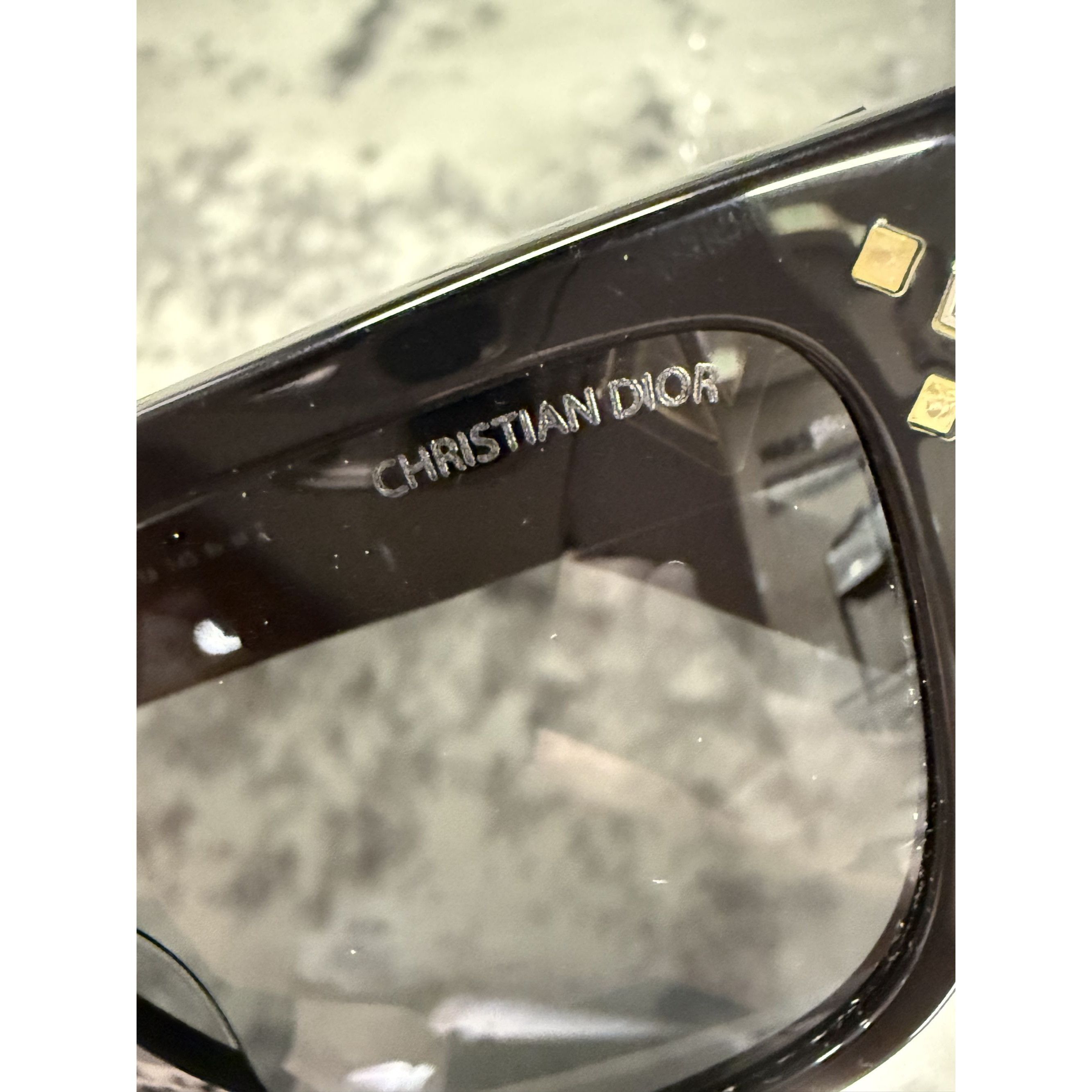 Dior Christian Dior CD Diamond S61 Black Rectangular Sunglasses W Size ONE SIZE - 7 Thumbnail
