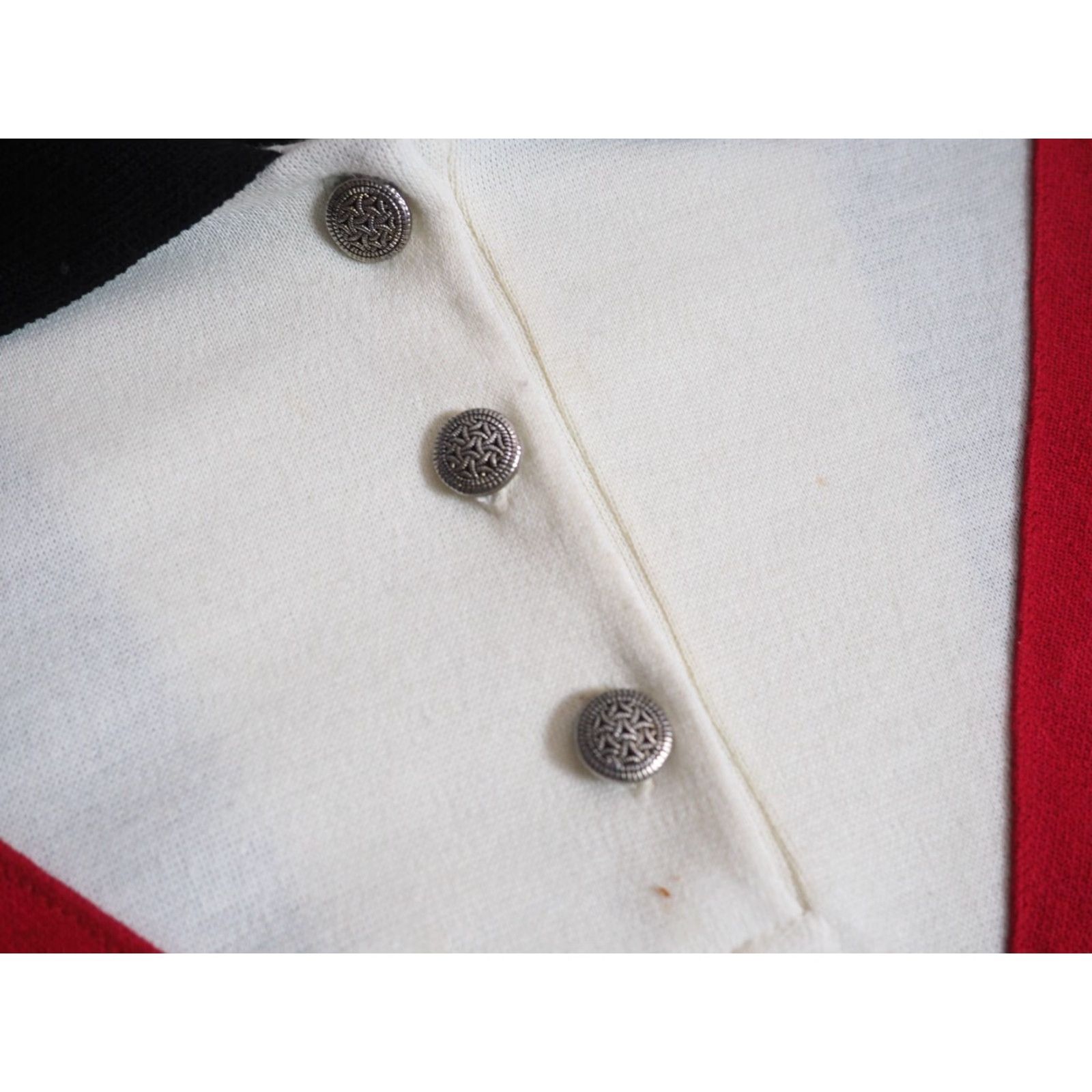 Vintage VINTAGE 80s Donnkenny Secretary Geek Houndstooth Black Red Collar Sweater L Mens Size US L / EU 52-54 / 3 - 6 Thumbnail