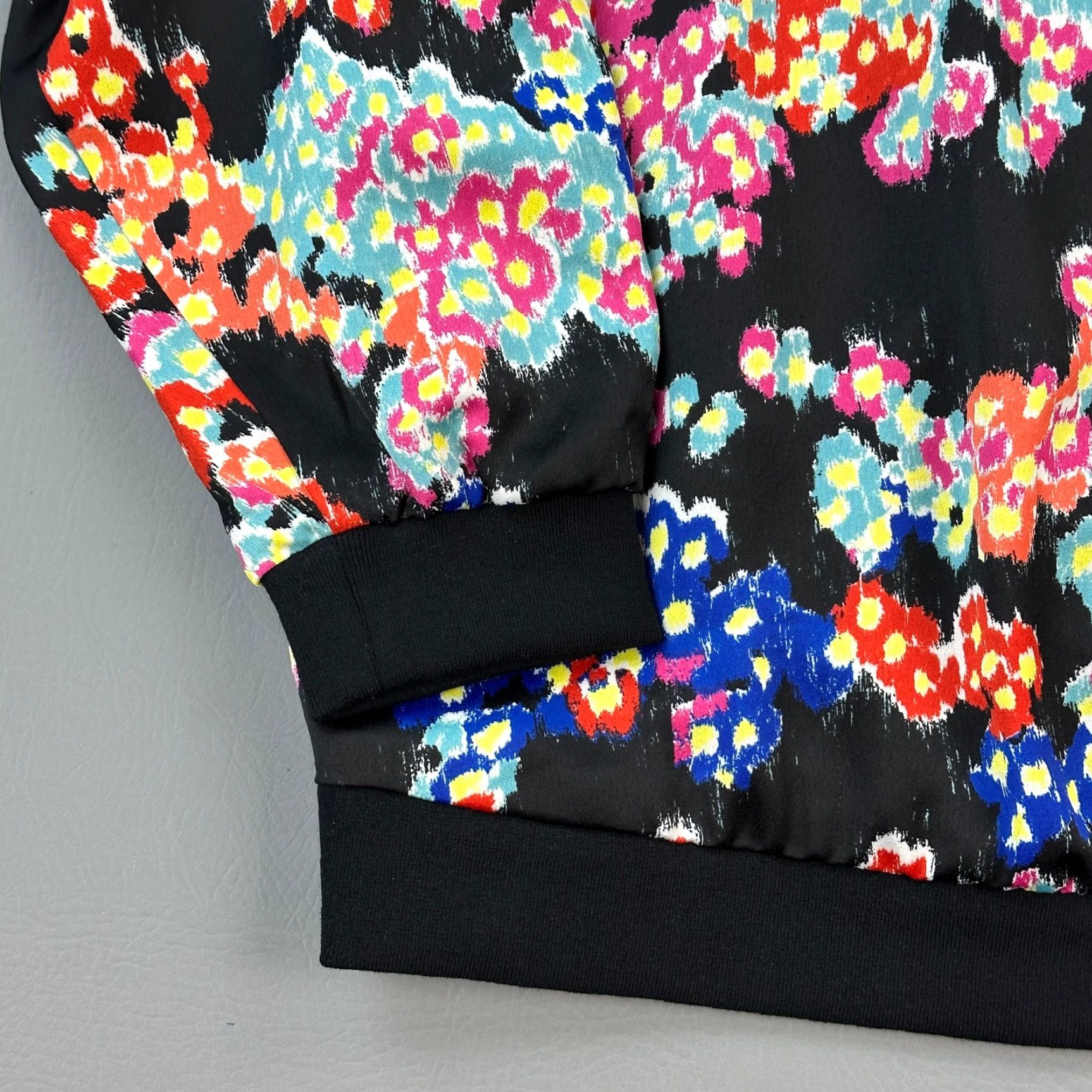 Jason Wu Jason Wu Jacket Women's 2X Black Abstract Floral Full Zip Lightweight Bomber Shirt Size XXL / US 16-18 / IT 52-54 - 2 Thumbnail