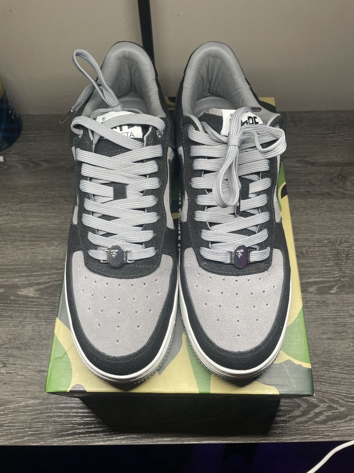 Bape Bape Shoes Bapesta Suede Black/Grey Size US 11 / EU 44 - 1 Thumbnail