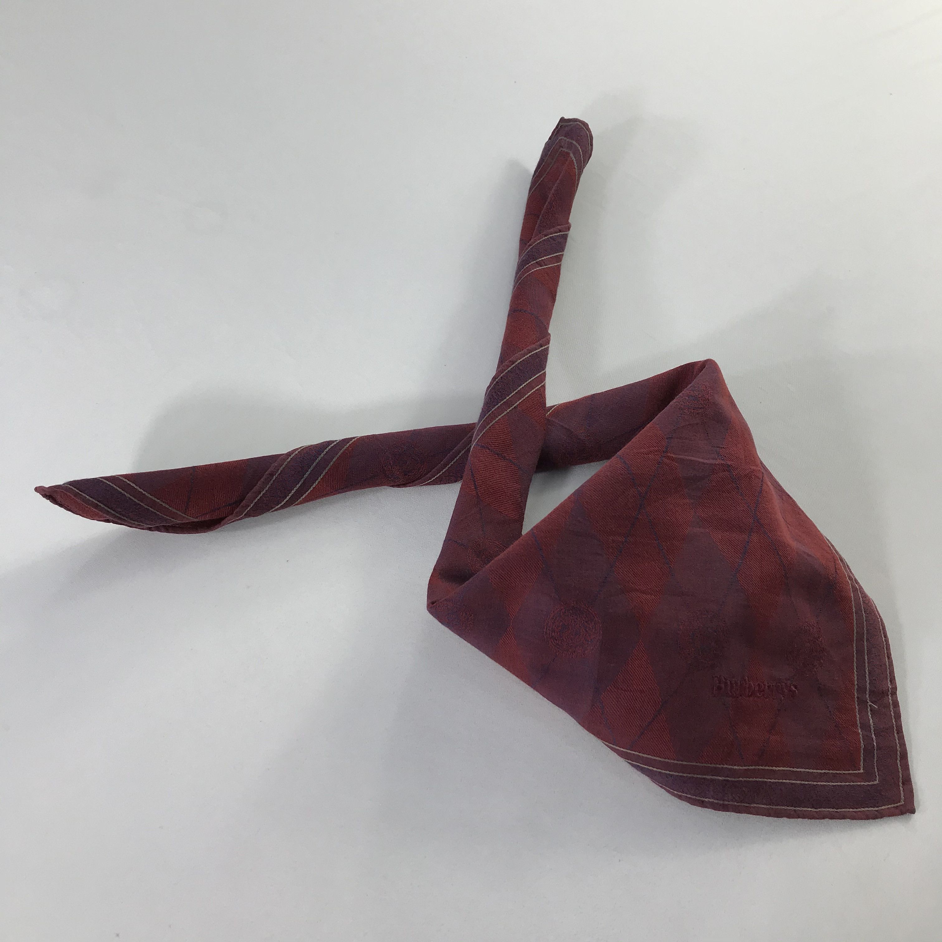 Burberry × Vintage Burberry Bandana / Handkerchief / Neckerchief - S1194 Size ONE SIZE - 4 Thumbnail