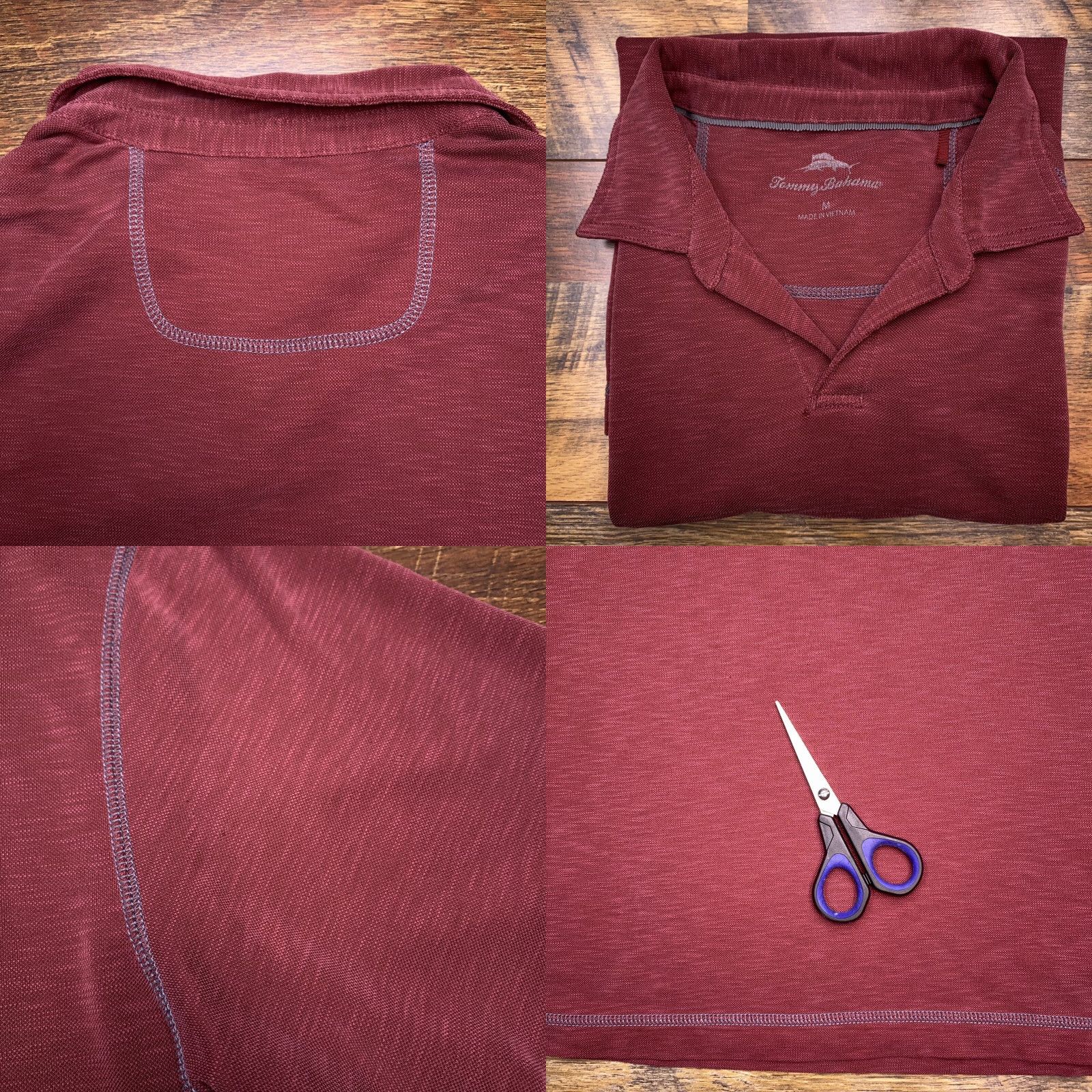 Tommy Bahama Tommy Bahama Polo Shirt Adult M Burgundy Embroidered Marlin Logo Mens Size US M / EU 48-50 / 2 - 8 Thumbnail