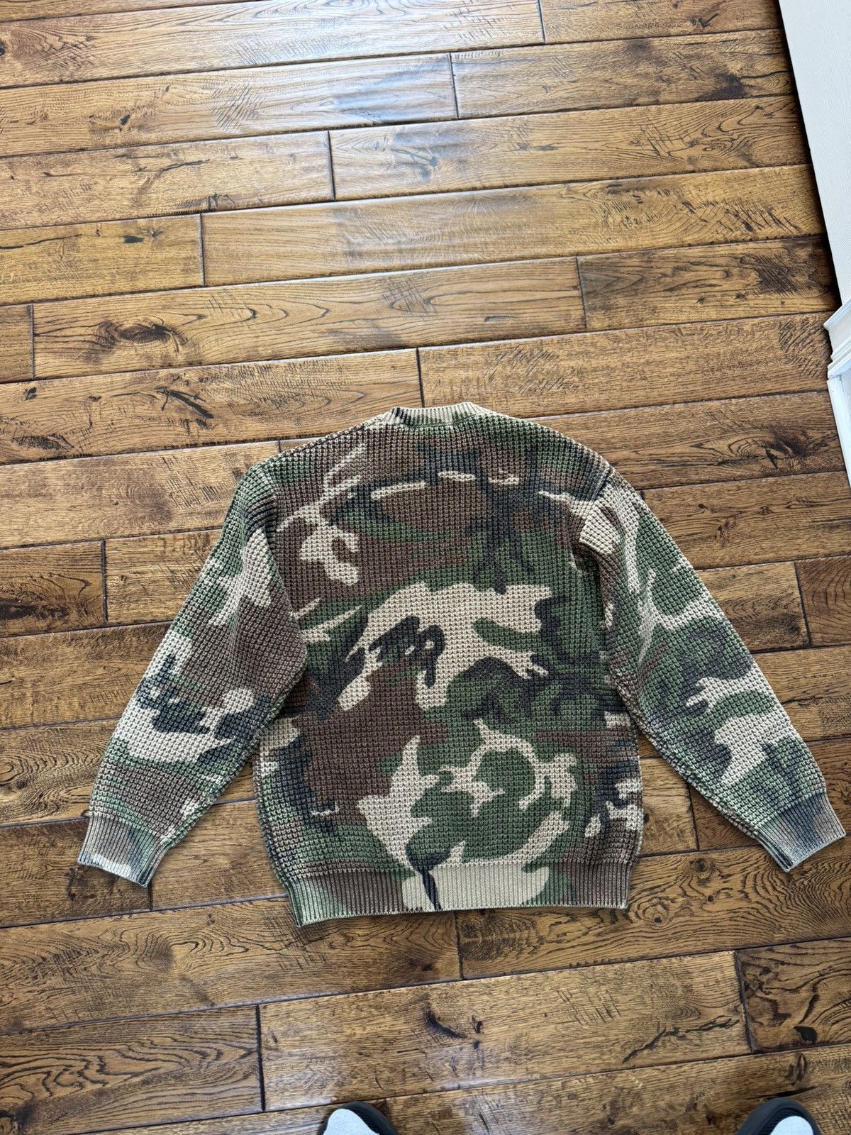 Supreme Supreme Washed Small Box Waffle Knit Sweater Camo Size US M / EU 48-50 / 2 - 2 Thumbnail