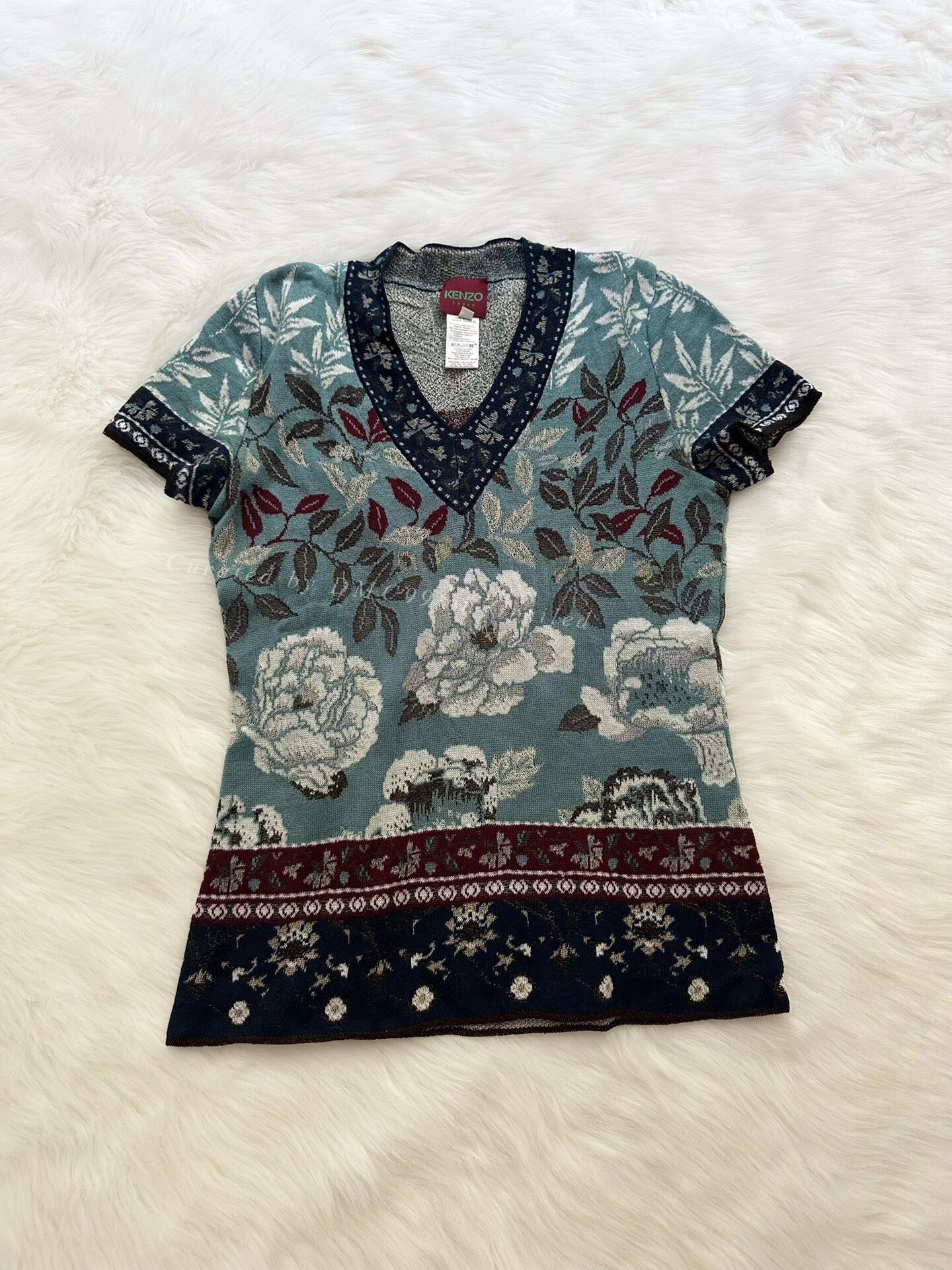 Kenzo Kenzo 1987 Rose Knit Short-Sleeve Size M / US 6-8 / IT 42-44 - 1 Thumbnail