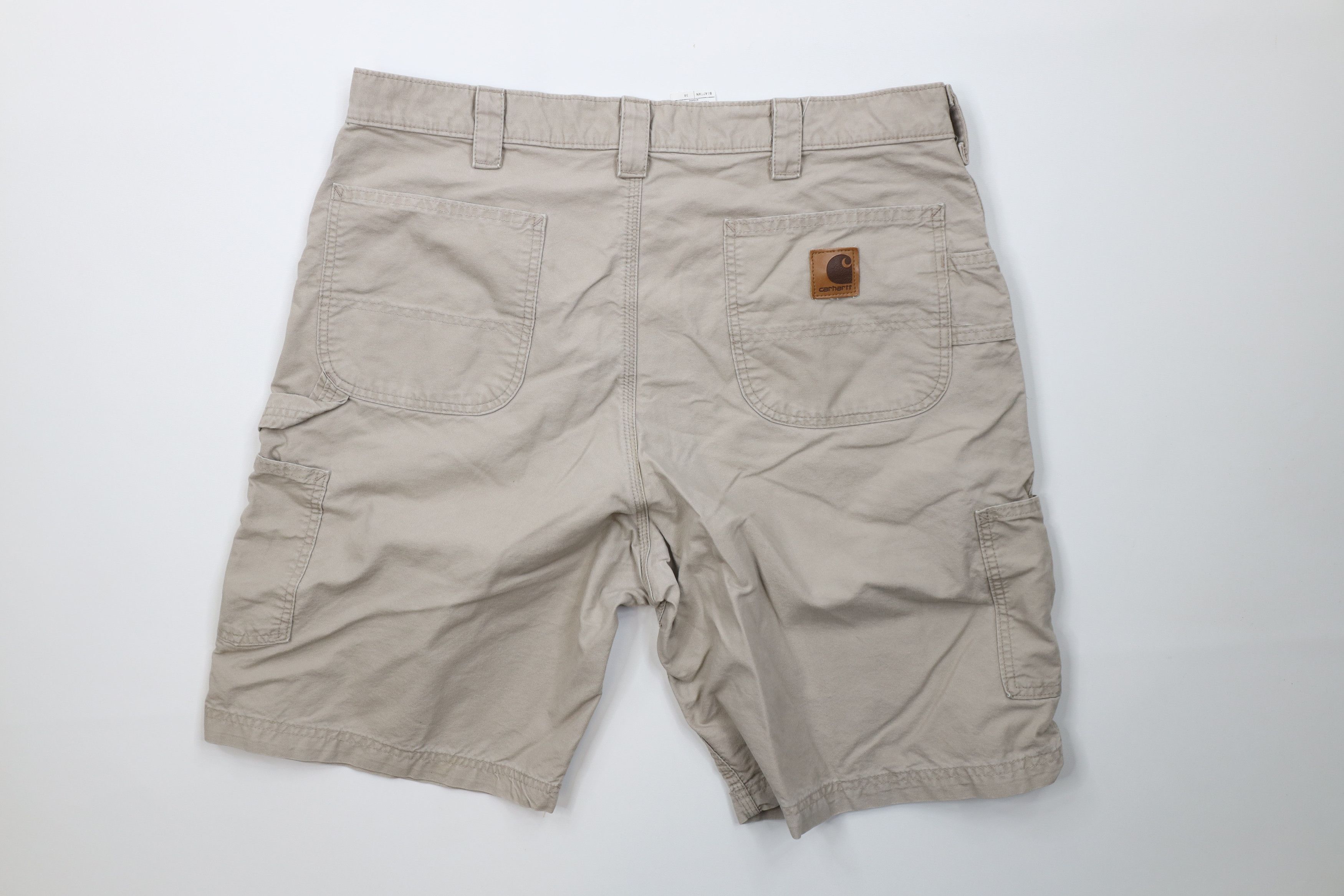 Carhartt Vintage Y2K 2003 Carhartt Spell Dungaree Shorts Beige Cotton Size US 38 / EU 54 - 8 Thumbnail