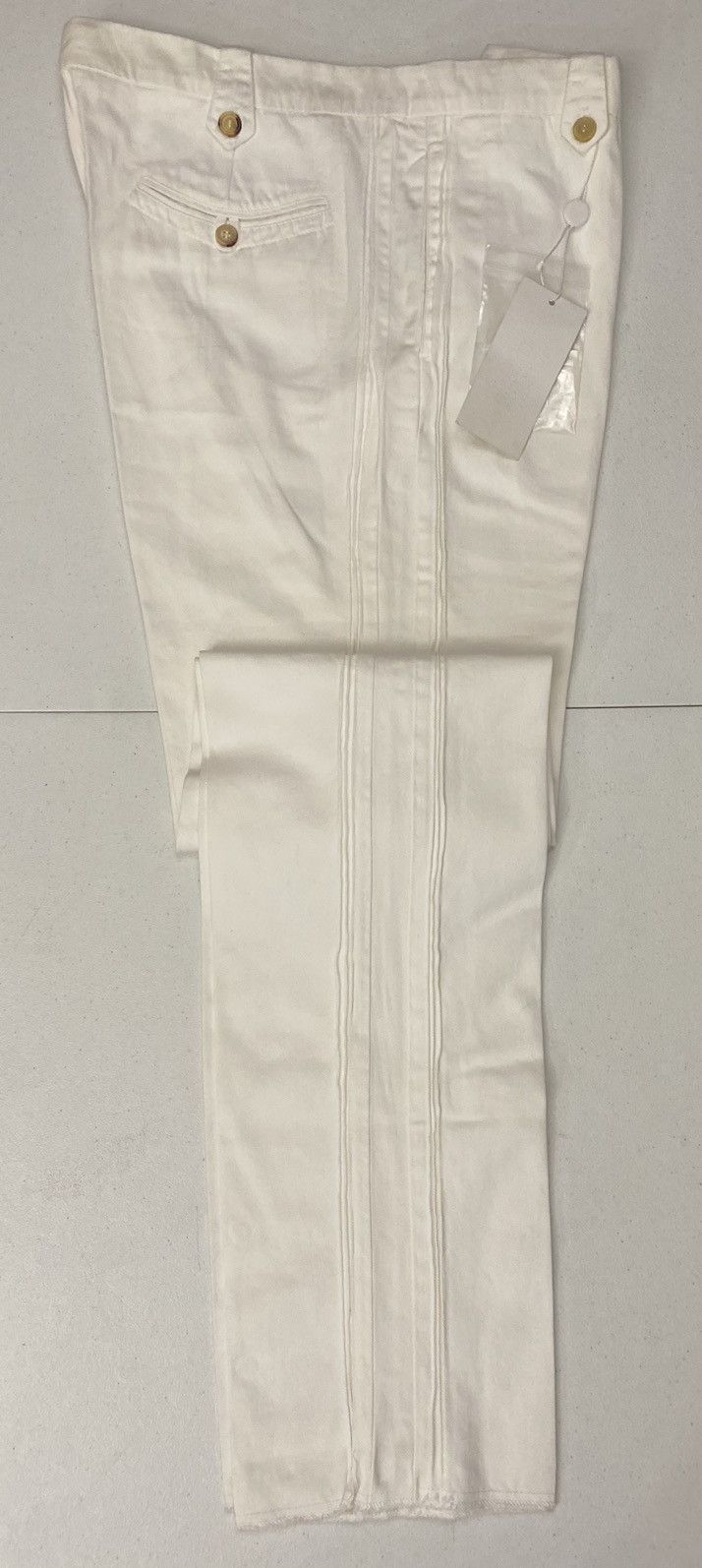 Maison Margiela Maison Margiela 🇮🇹 White Triple Pleated Seam Trouser 52 NEW Size US 36 / EU 52 - 1 Thumbnail