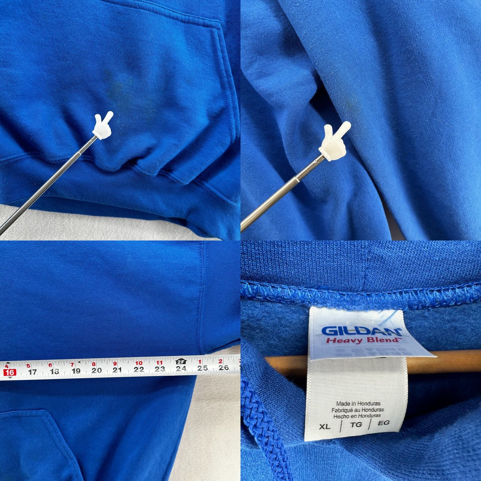 Gildan Gildan Pullover Hoodie Blue Men's XL Pockets Long Sleeve Regular Fit Winter Shirt Hoodie Mens XL Blue Pockets Size US XL / EU 56 / 4 - 8 Thumbnail