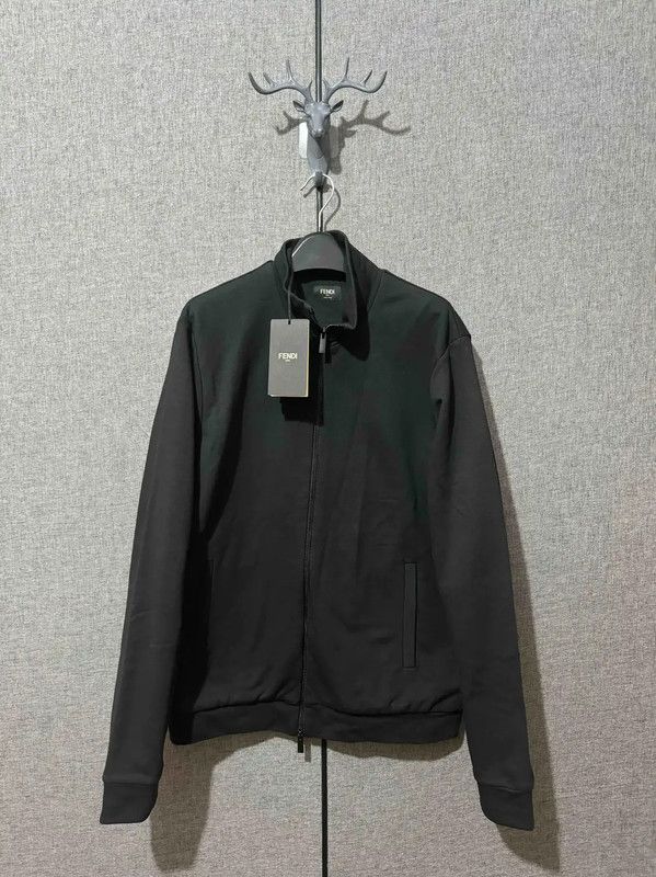 Fendi Fendi Black Cotton Logo Men's Jacket 0089 Size US M / EU 48-50 / 2 - 1 Thumbnail