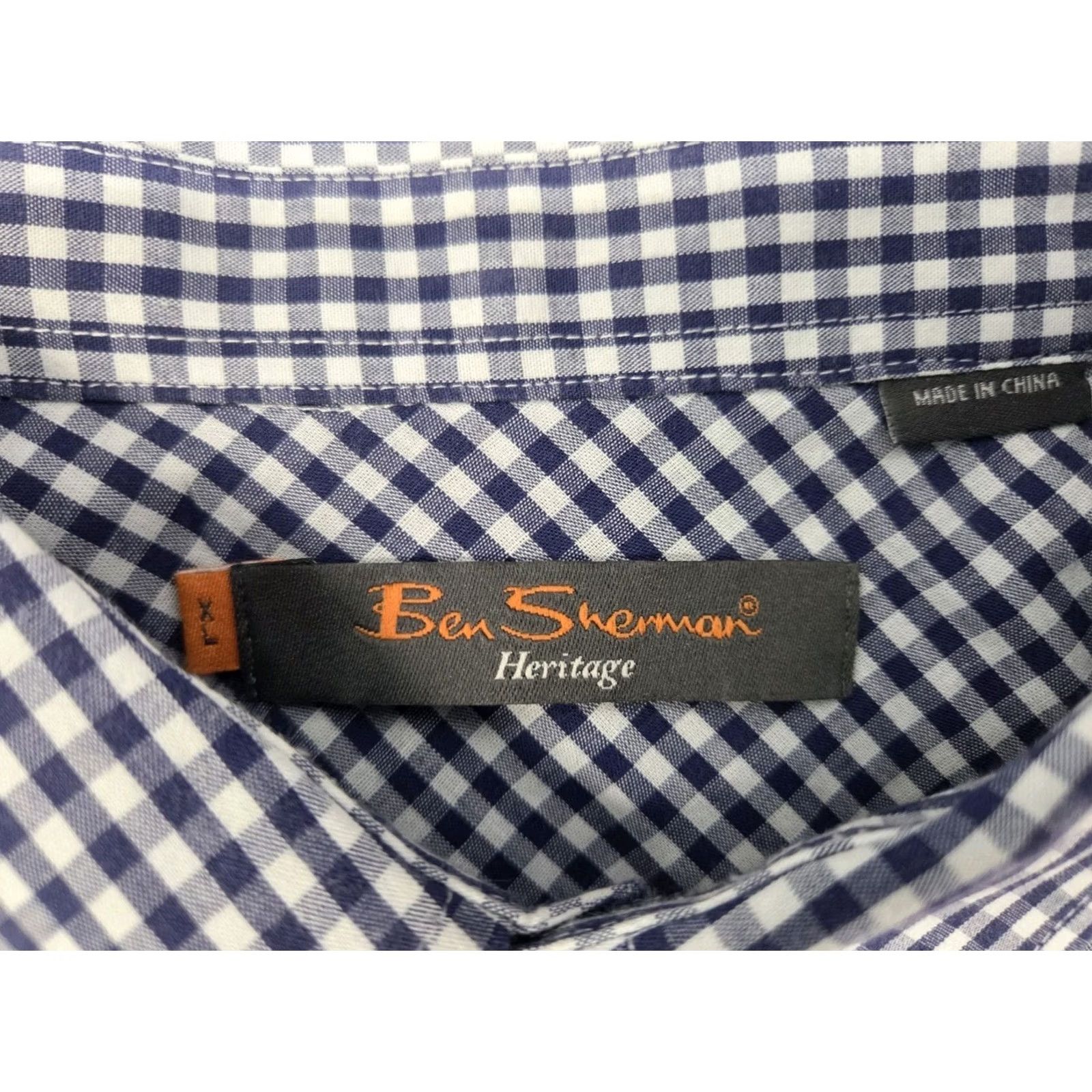 Ben Sherman Ben Sherman Mens Heritage Long Sleeve Button-Up Shirt Blue/White Check XL Size US XL / EU 56 / 4 - 5 Thumbnail