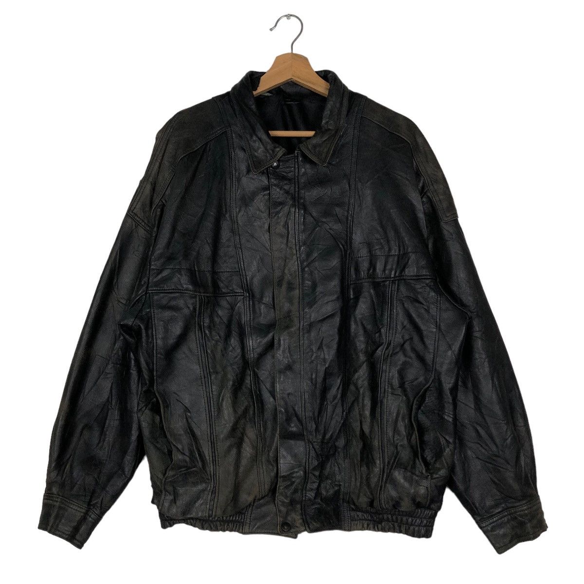 Japanese Brand Vintage Bomber Leather Jacket Biker Wear Issey Miyake Japan Size US M / EU 48-50 / 2 - 1 Thumbnail