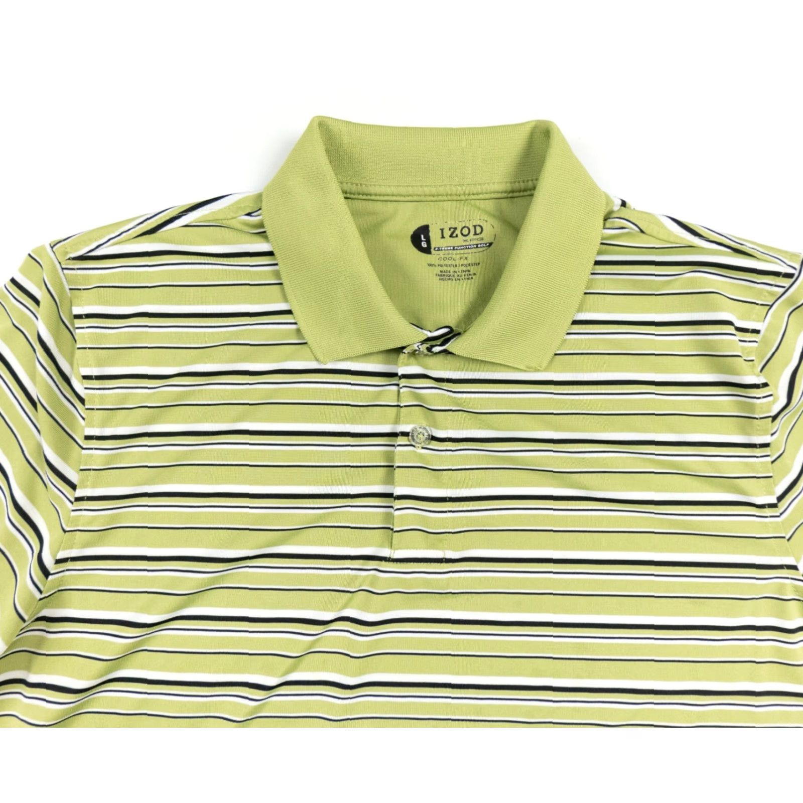 Izod VINTAGE IZOD Polo Shirt Men’s Large Green Short Sleeve Striped Adult (Golf) Mens Size US L / EU 52-54 / 3 - 2 Thumbnail