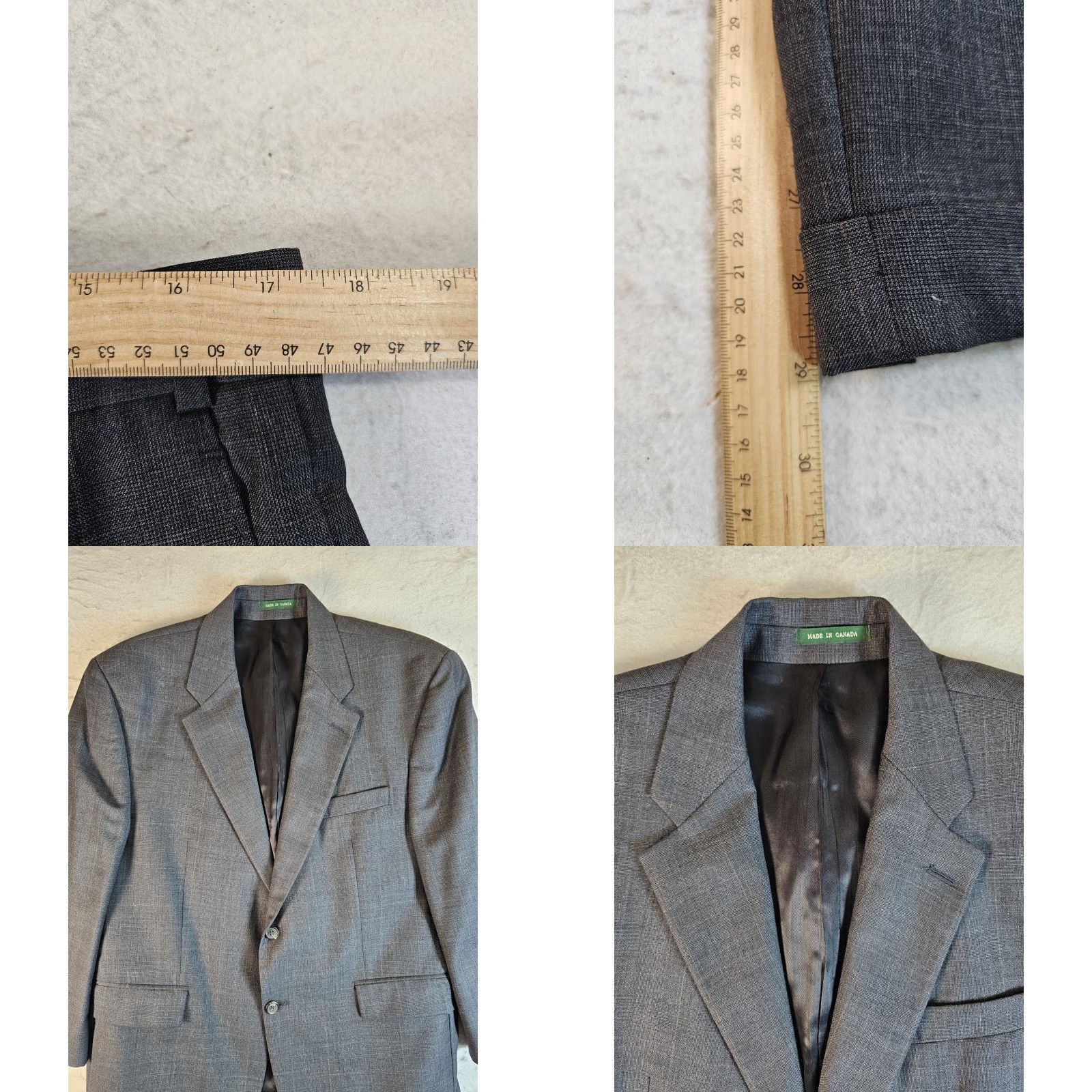Ralph Lauren VINTAGE Lauren By RALPH LAUREN 2 Piece Suit Mens 44 Short 33x29 Grey Wool Classic 100% Wool Business Formal Party/Cocktail Travel Wedding Mens Size US 44 / EU 60 - 8 Thumbnail