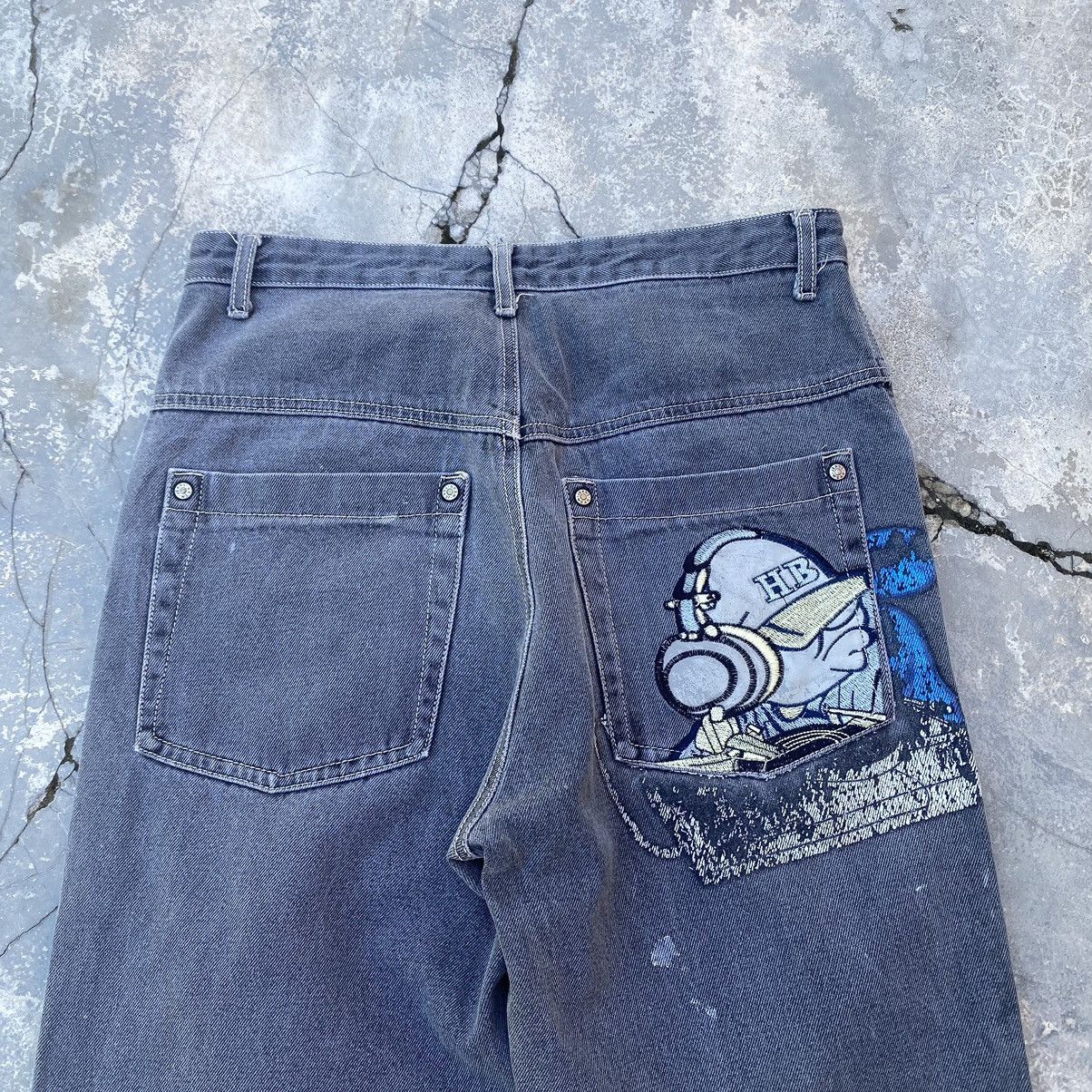 JNCO DISTRESSED PAINT SPLATTER JEANS Size US 30 / EU 46 - 2 Thumbnail