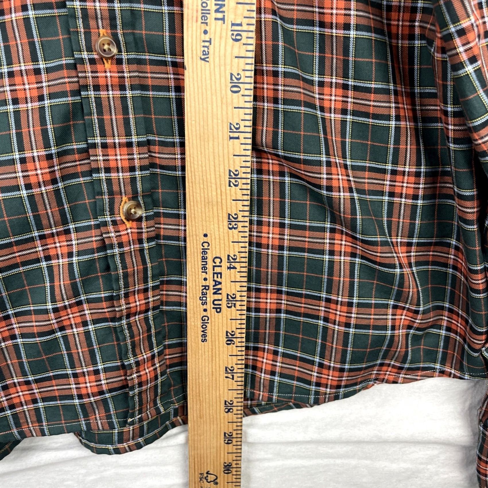 Proper Cloth Proper Cloth Shirt Mens Medium Green Orange Button-Down Untucked Long Sleeve Size US M / EU 48-50 / 2 - 7 Thumbnail