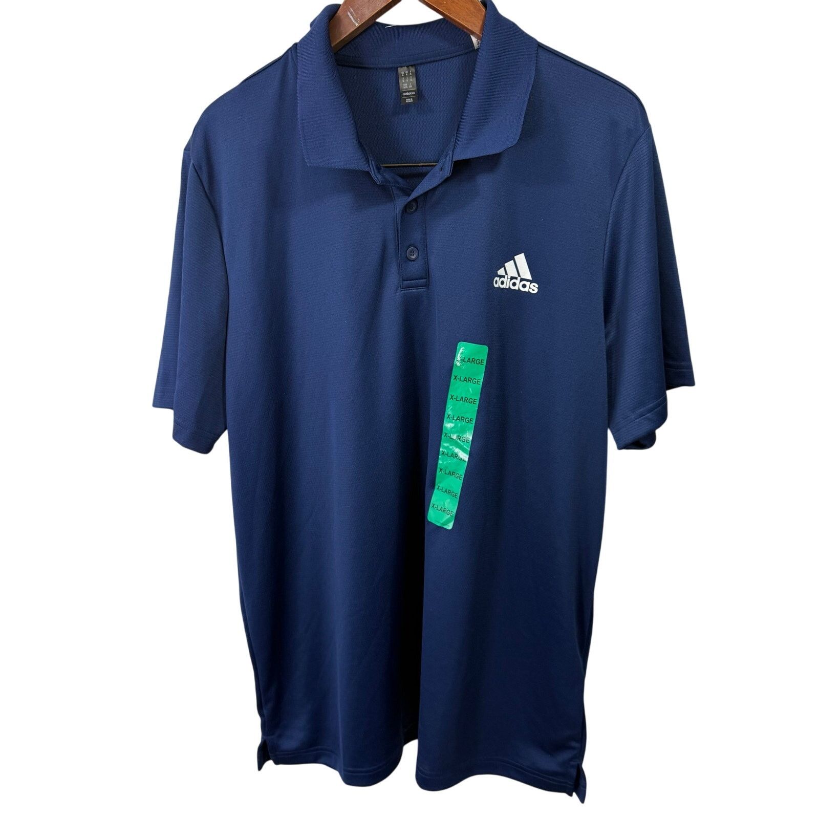 Adidas Adidas Men’s Performance Knit Polo Shirt XL Blue NEW # G638 Size US XL / EU 56 / 4 - 5 Thumbnail