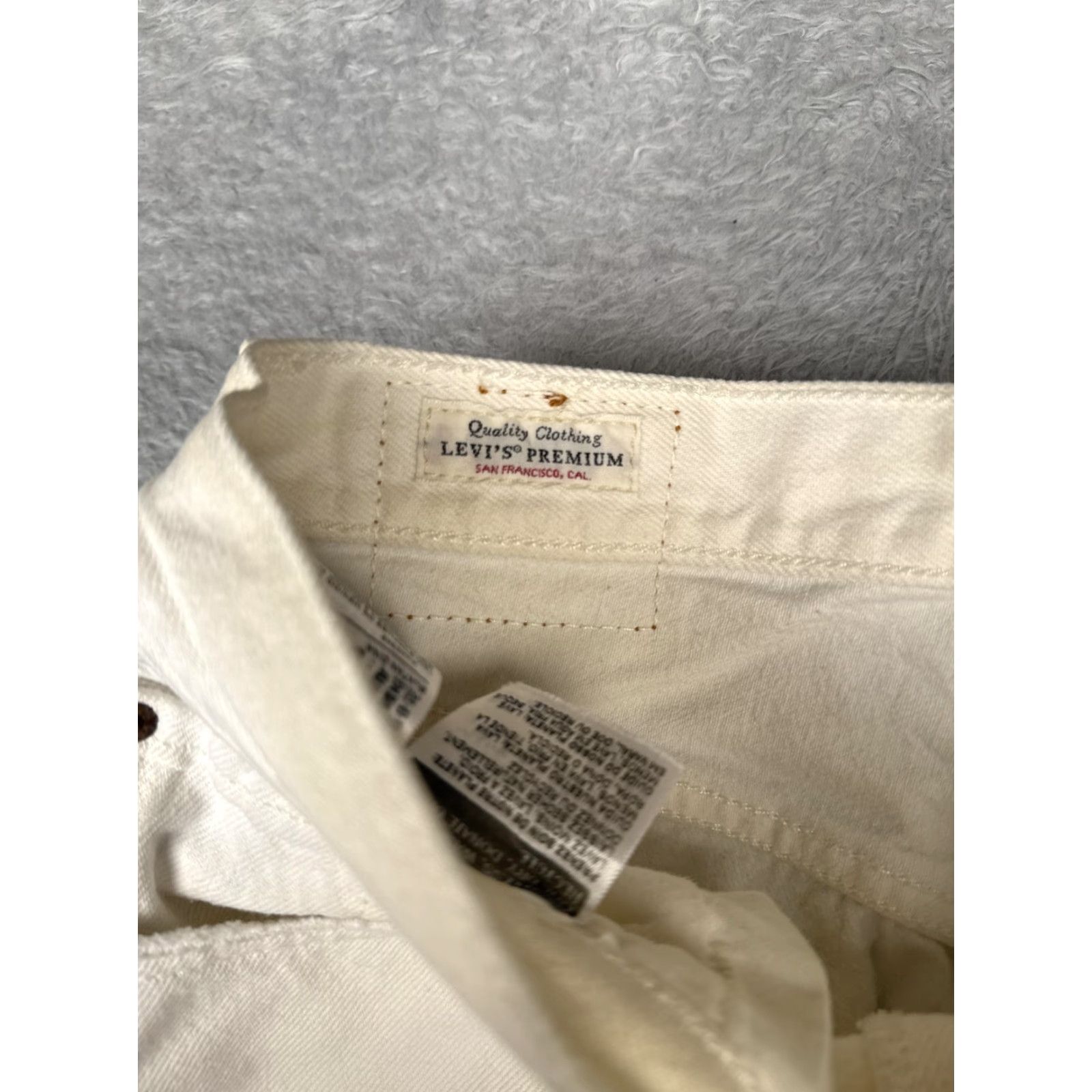 Levi's Levi's 501 Jeans Womens White Distressed Button Fly High-Rise 24x26 Straight Size 42" / US 20 - 6 Thumbnail