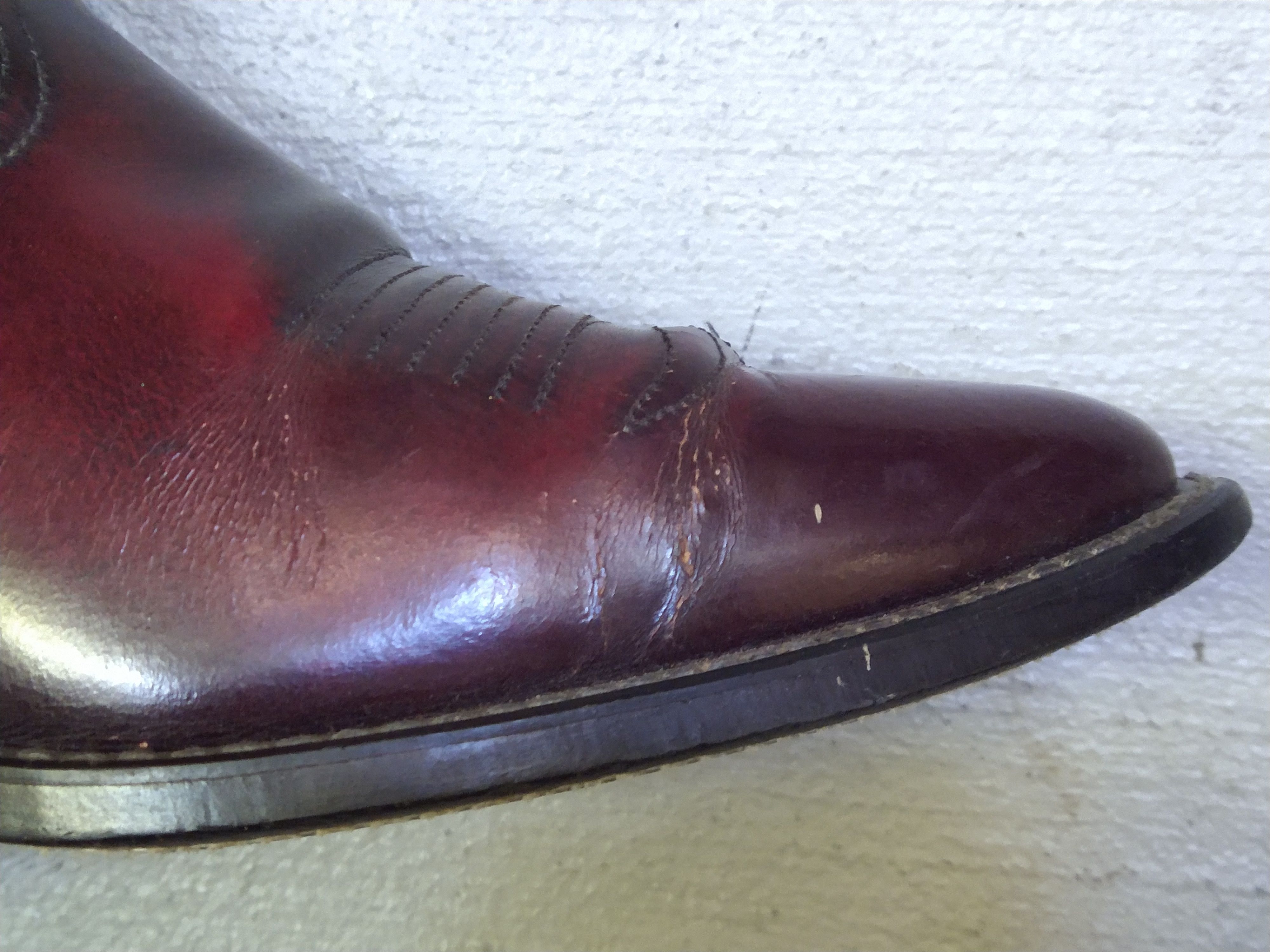 Genuine Leather Vintage Cowboy Boots Size 7 D Burgundy Red Leather Botas Size US 7 / EU 40 - 7 Thumbnail