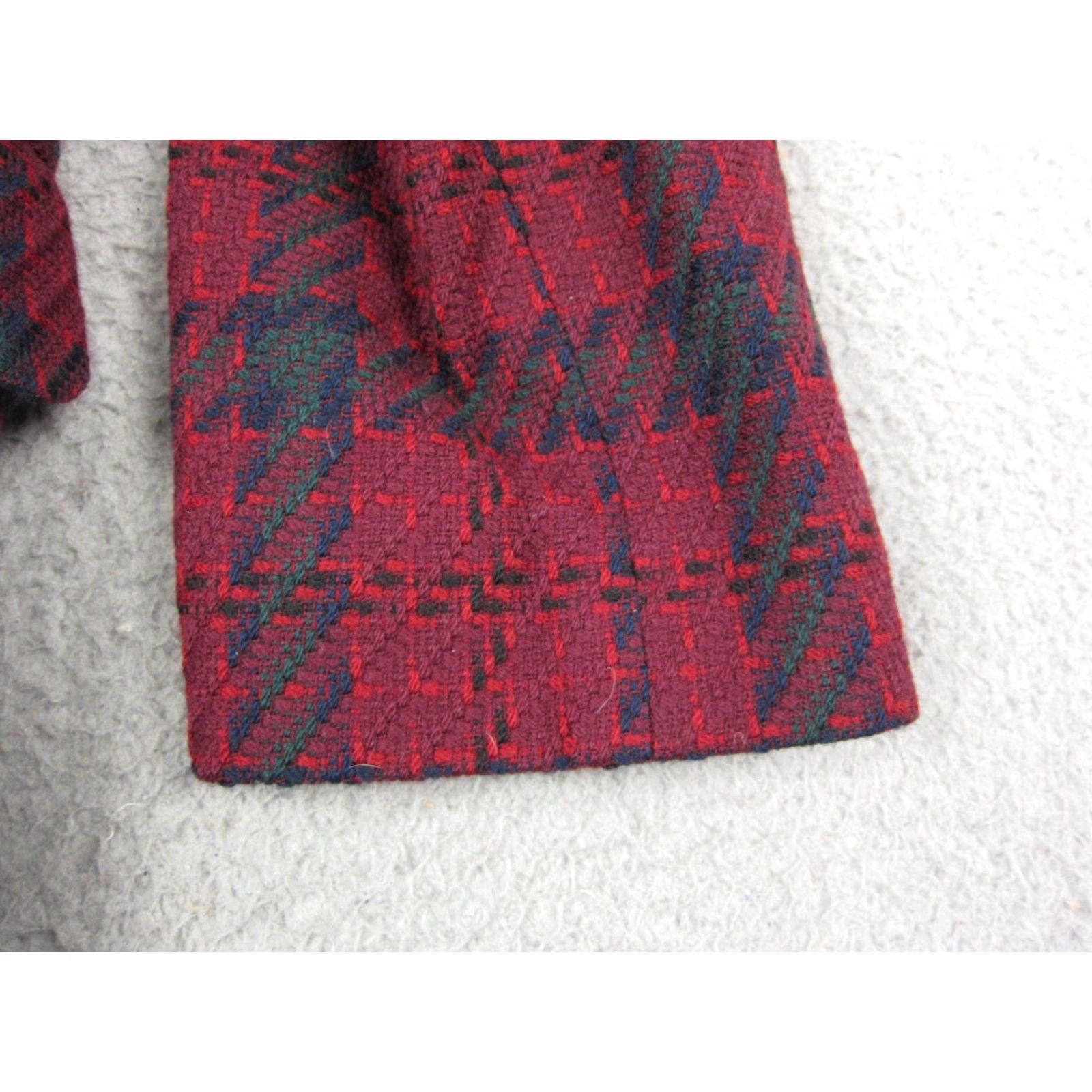 Vintage VINTAGE JH Collectibles Jacket Womens Size 14 Red 100% Wool Houndstooth Blazer Long Sleeve Casual Fall Winter Pockets 80s 90s Womens Jacket Size XL / US 12-14 / IT 48-50 - 6 Thumbnail
