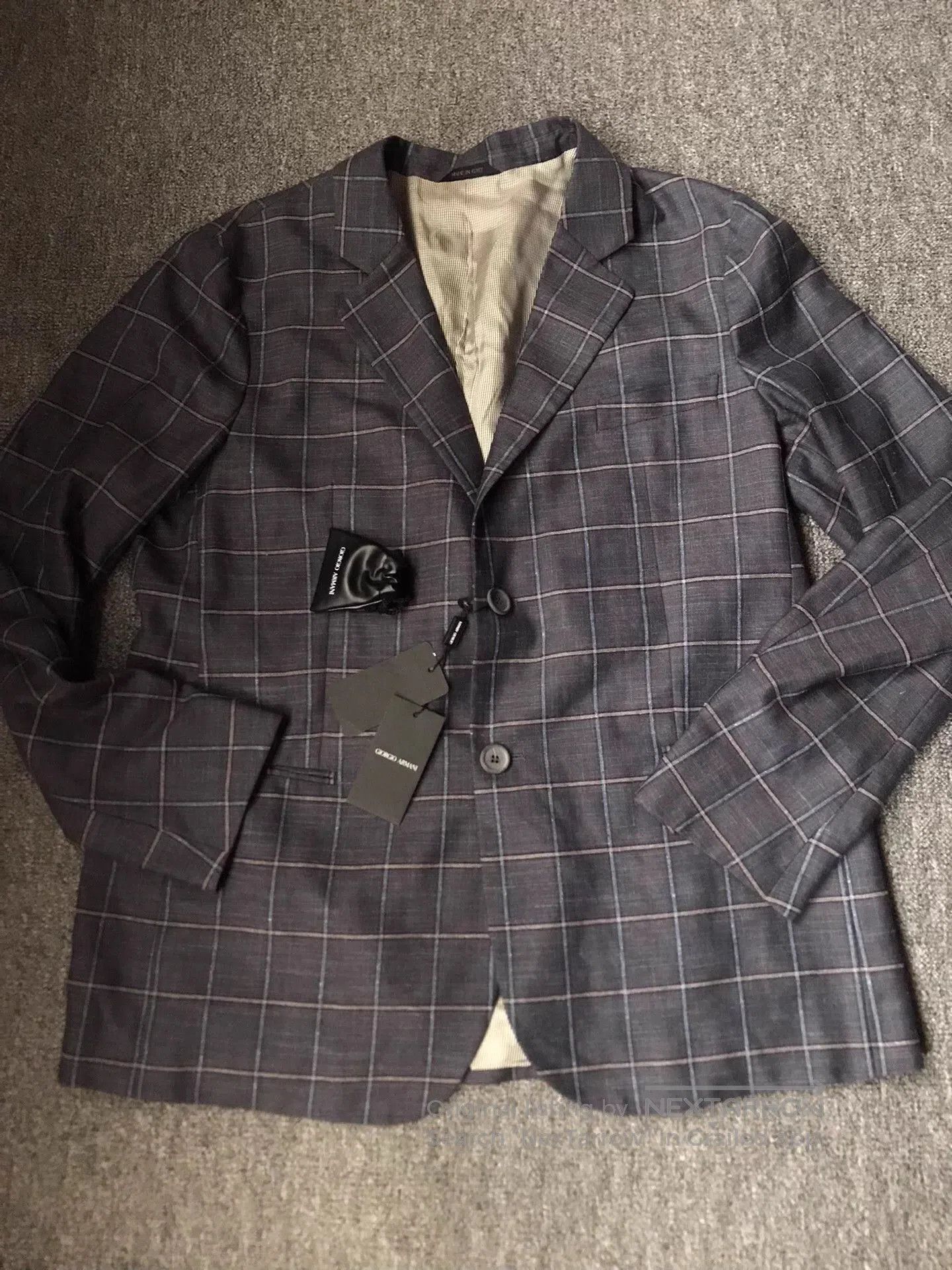 Giorgio Armani Black Checkered Blazer - XL. Size US XL / EU 56 / 4 - 3 Thumbnail