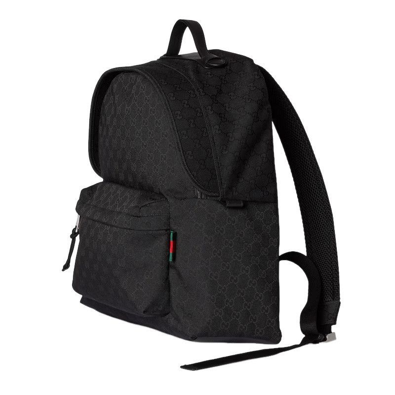 Gucci GUCCI Medium $2800 Black GG Canvas With Web Backpack New & Size ONE SIZE - 2 Thumbnail