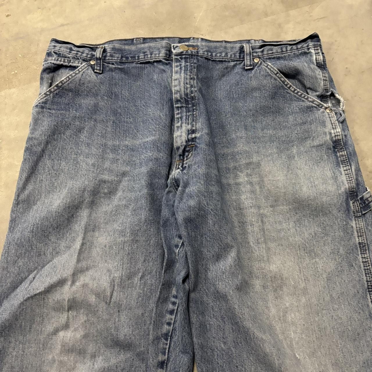 Japanese Brand × Vintage Crazy Vintage Y2K/2000s Baggy Faded Light Wash Distressed Skater Carpenter Denim Jeans! Size US 40 / EU 56 - 5 Thumbnail
