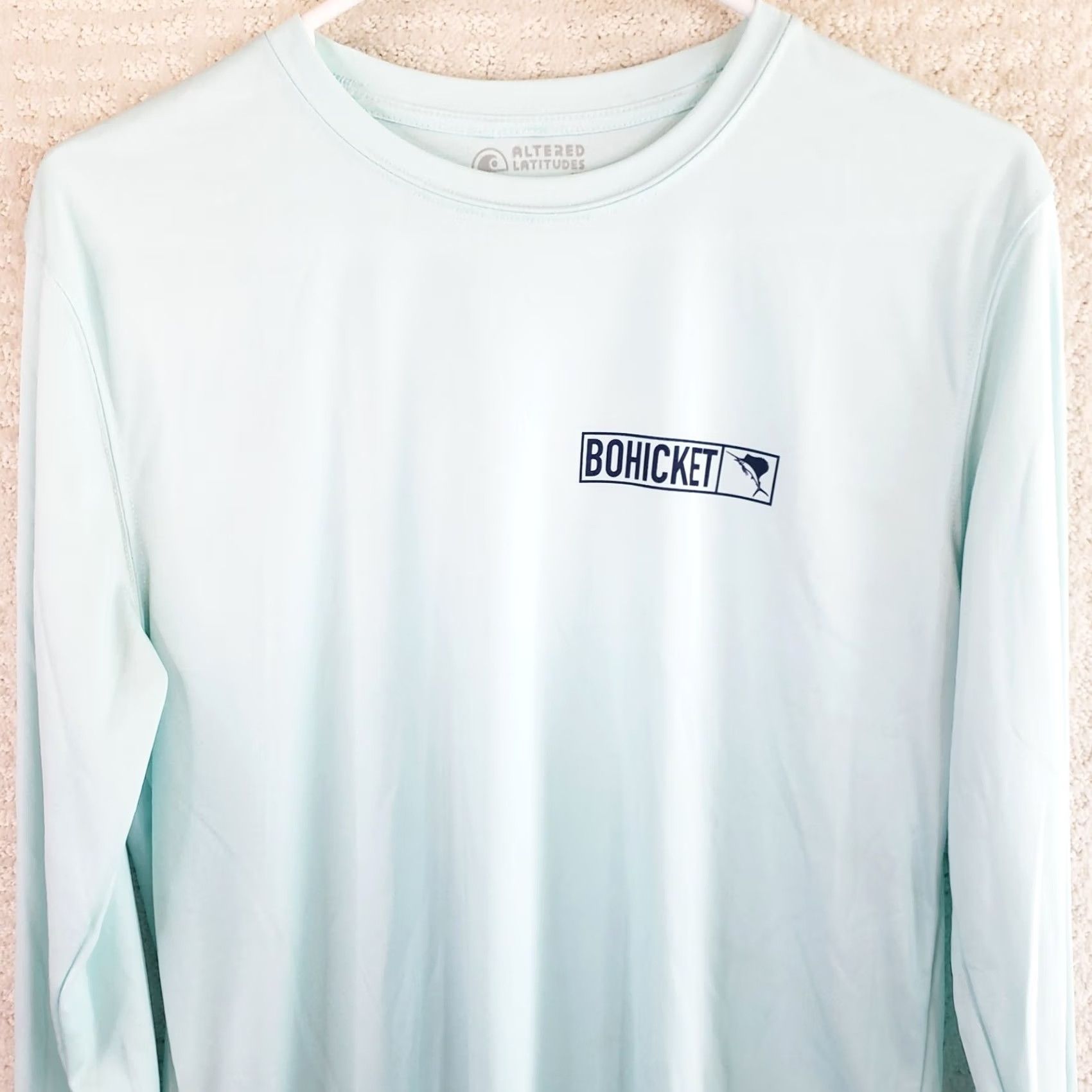 AQUA Altered Latitude Shirt Aqua Blue Long Slv. S Unisex Bohicket Marina Size US S / EU 44-46 / 1 - 2 Thumbnail