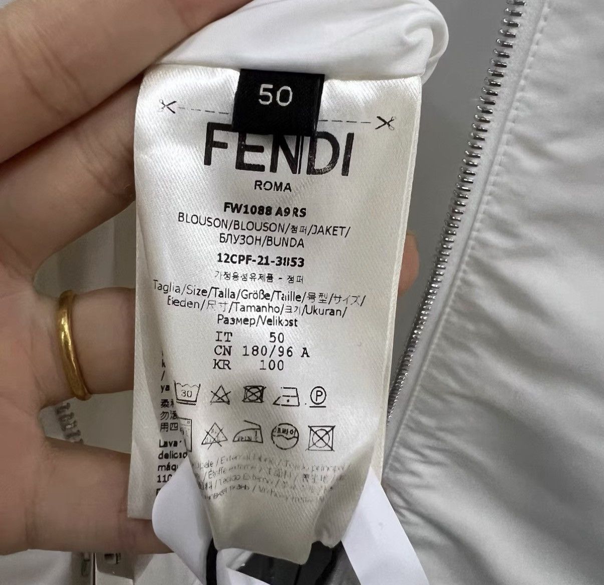 Fendi Fendi white logo embroidered reversible jacket J41 Size US M / EU 48-50 / 2 - 5 Thumbnail