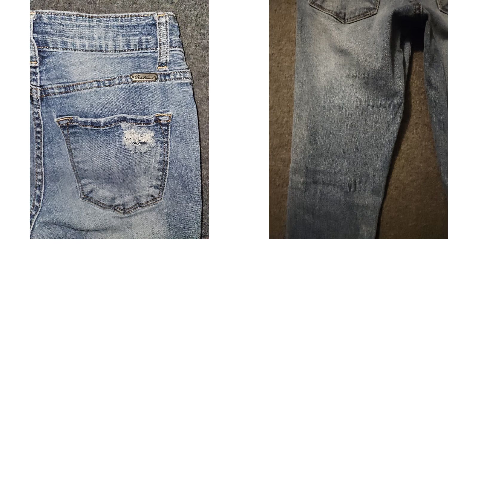 Vintage Kancan Skinny Jeans Juniors 23 Low Rise Blue Stretch Distressed Preppy Casual Denim Womens Size 40" / US 18 - 8 Thumbnail