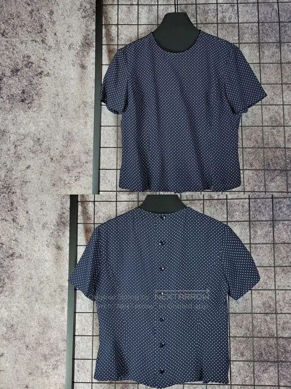Dior Dior Summer Dark Blue Polka Dot Top . Size S / US 4 / IT 40 - 2 Thumbnail