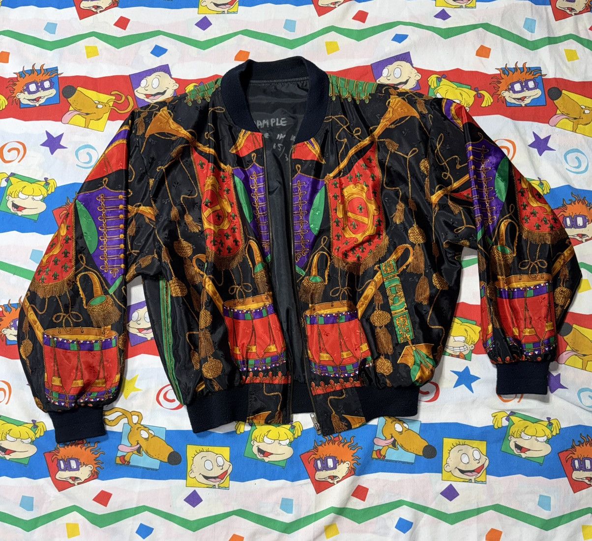 Other Vintage 80s 90s Silk Bomber Coat Hermes Style SAMPLE Size L / US 10 / IT 46 - 1 Thumbnail