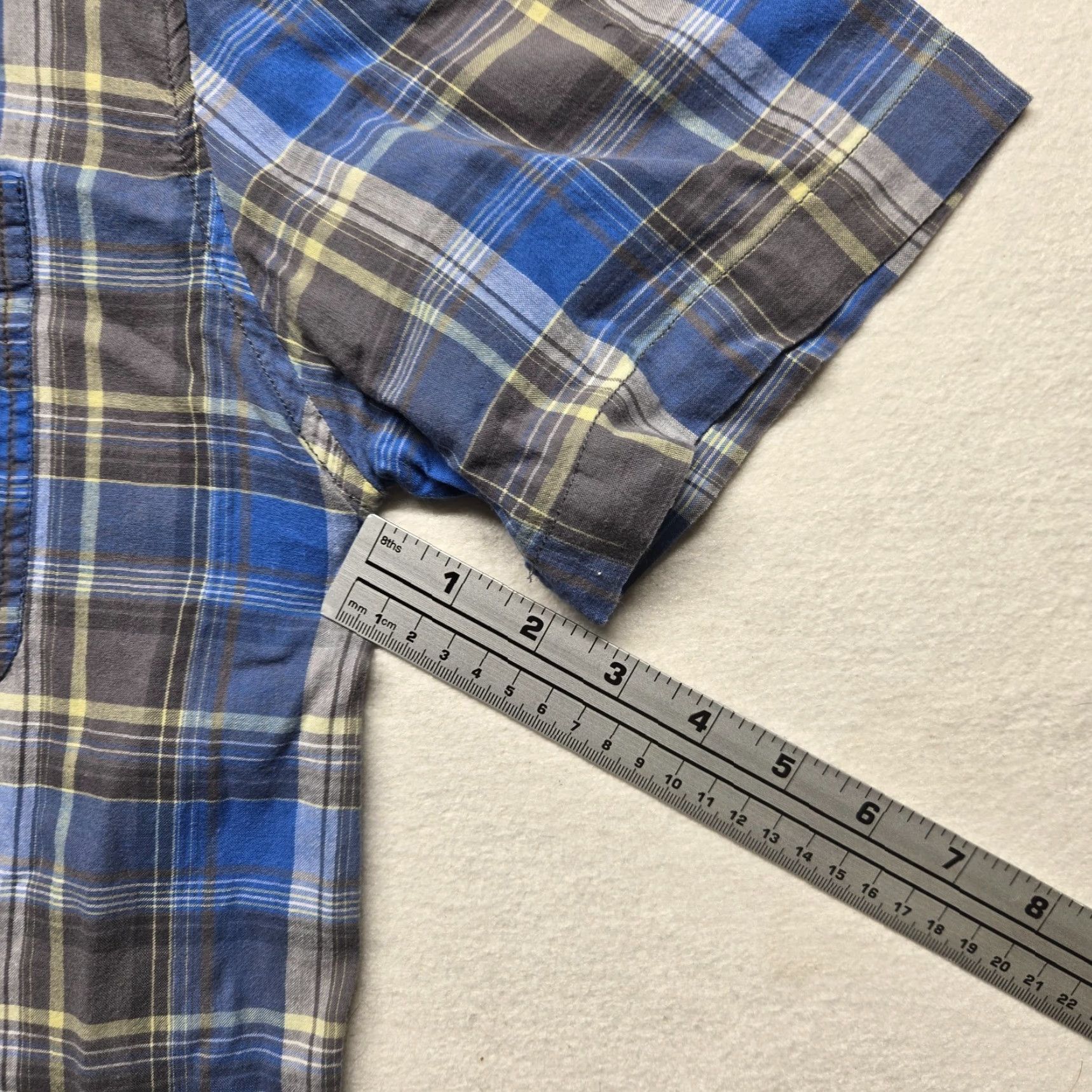 Vintage UNIONBAY Blue Shirt Short Sleeve Button-Down 100% Cotton Men's L Large Casual Plaid - Mens Size US L / EU 52-54 / 3 - 5 Thumbnail