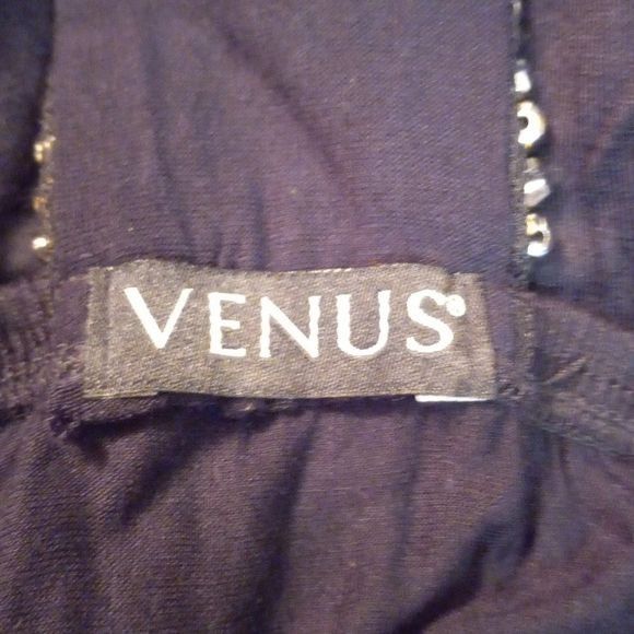 Venus Venus Size M Top Black Sleeveless Draped Top Beaded Back Det Size M / US 6-8 / IT 42-44 - 7 Thumbnail