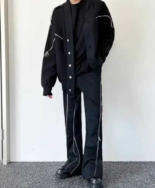 Japanese Brand Kitahara x moto Zipper Design Black Flare Jeans Pant Size US 31 - 5 Thumbnail