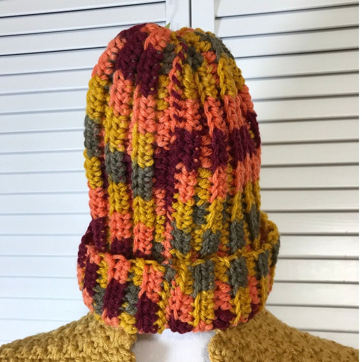 Handmade NWT Handmade Crocheted Multicolor Beanie & Scarf 62” Size ONE SIZE - 2 Thumbnail