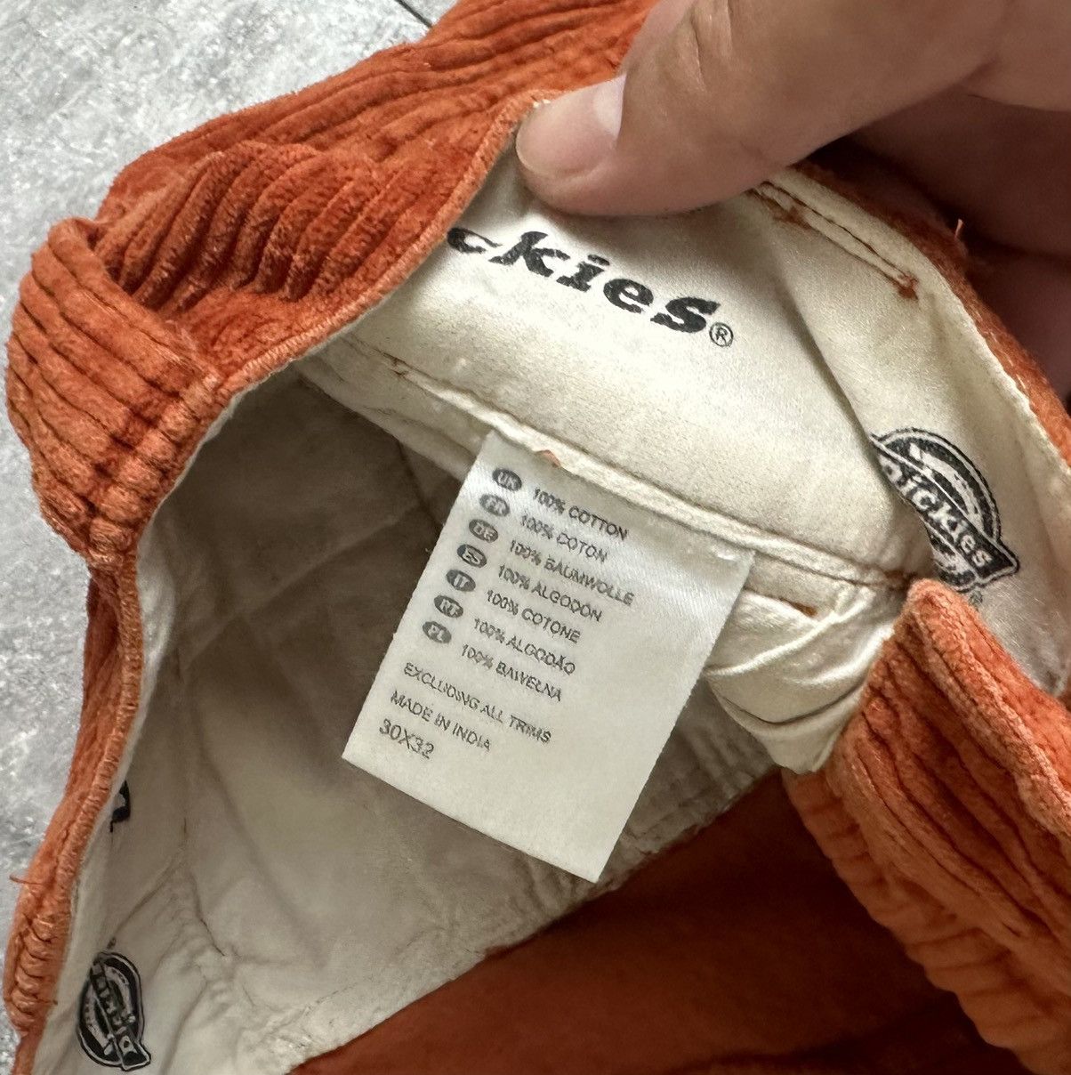 Dickies Dickies Orange Small Logo Corduroy Pants Size US 30 / EU 46 - 10 Thumbnail