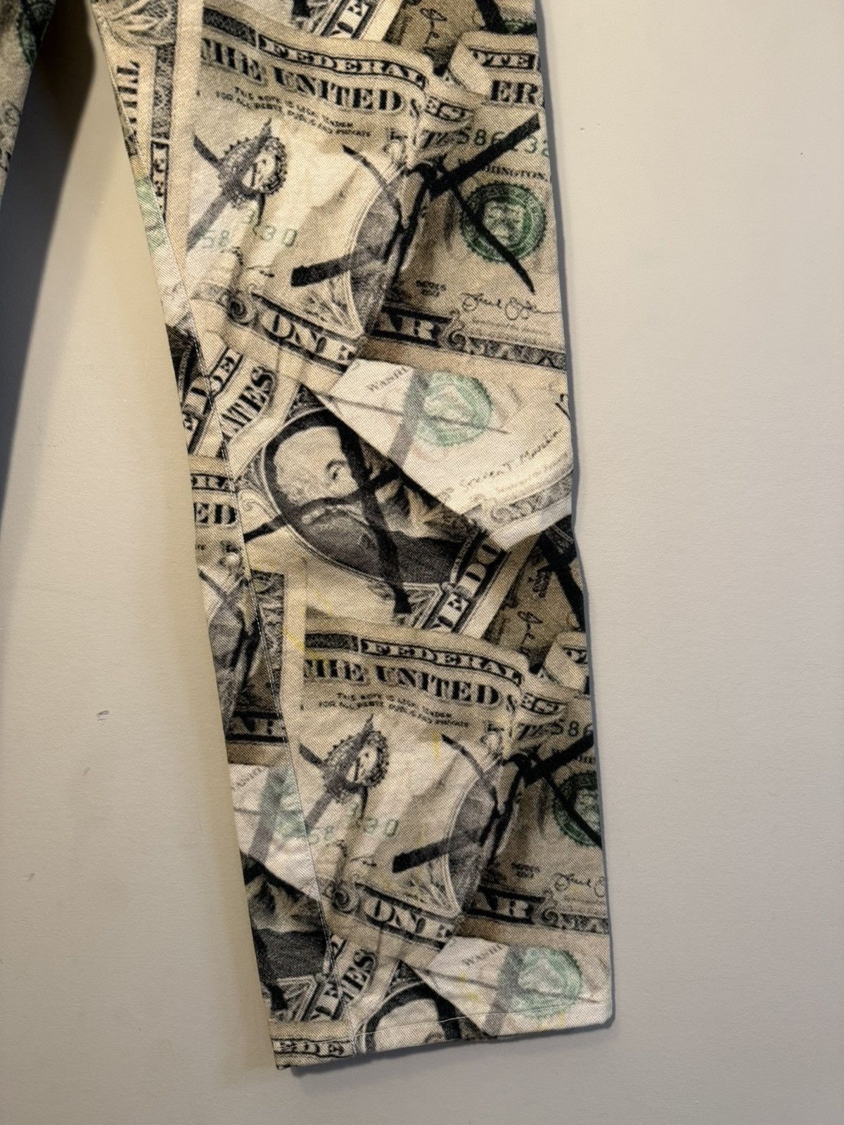 424 424 dollar bill print straight jeans Size US 33 - 4 Thumbnail
