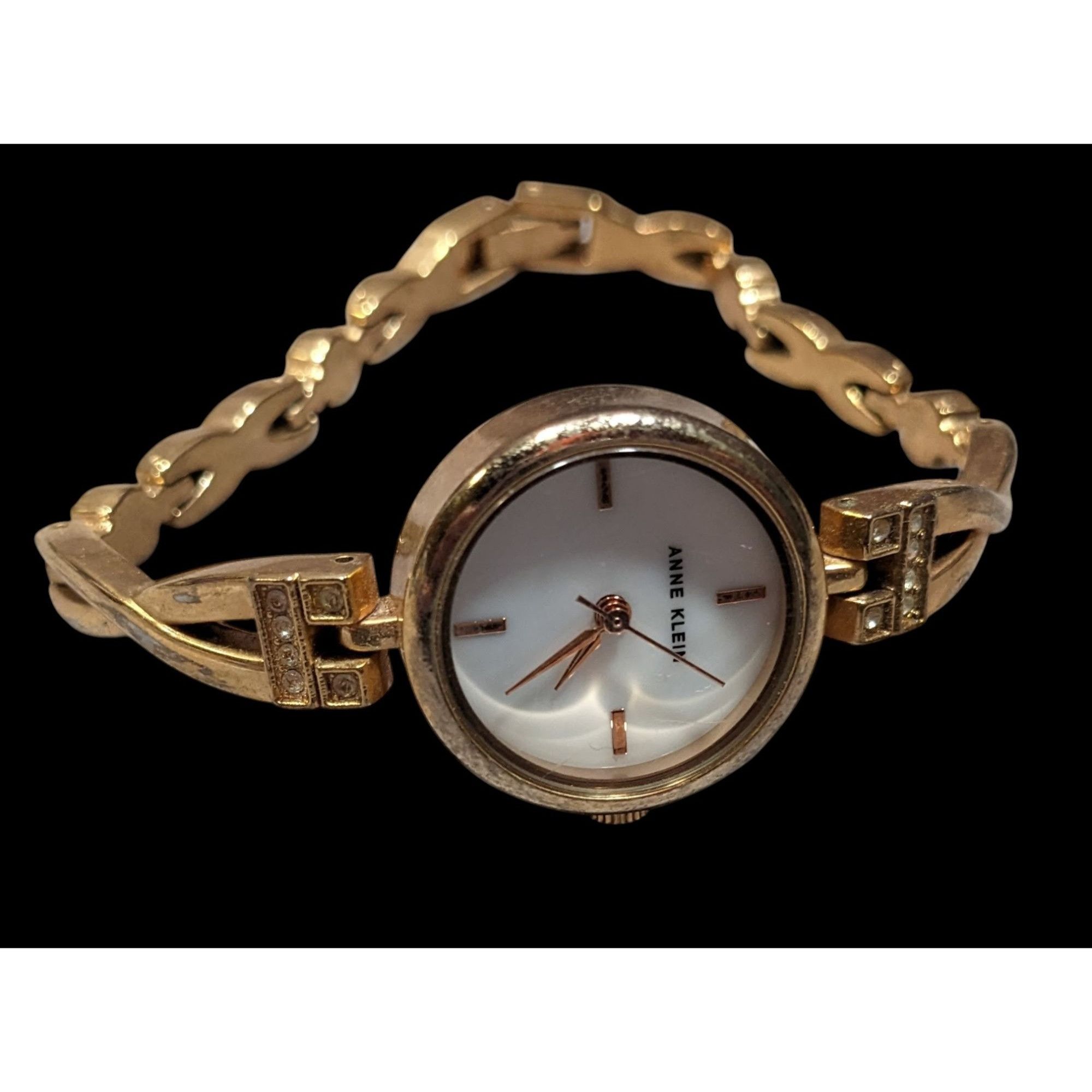 Anne Klein Anne Klein Gold Tone Watch With Rhinestones And Mother Of Pe Size ONE SIZE - 3 Thumbnail