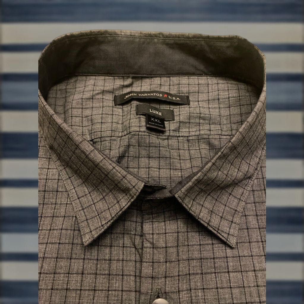 JOHN VARVATOS USA LUXE Button-Up Shirt Long Sleeve Men's XXL Gray