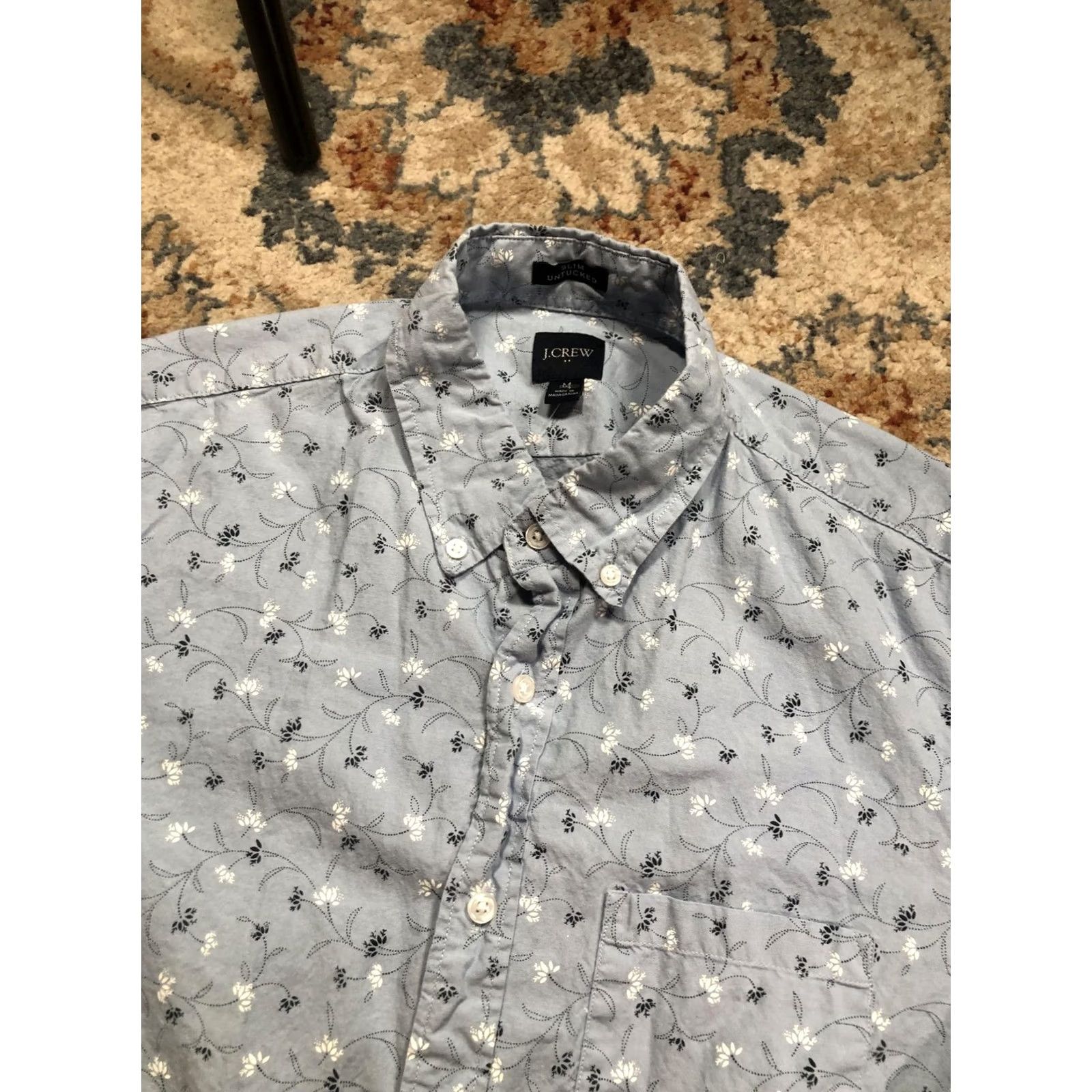 J.Crew VINTAGE J.CREW? No—Original is not vintage. J.CREW Slim Untucked Shirt Mens Medium Blue Floral Button Down Long Sleeve Shirt Size US M / EU 48-50 / 2 - 7 Thumbnail