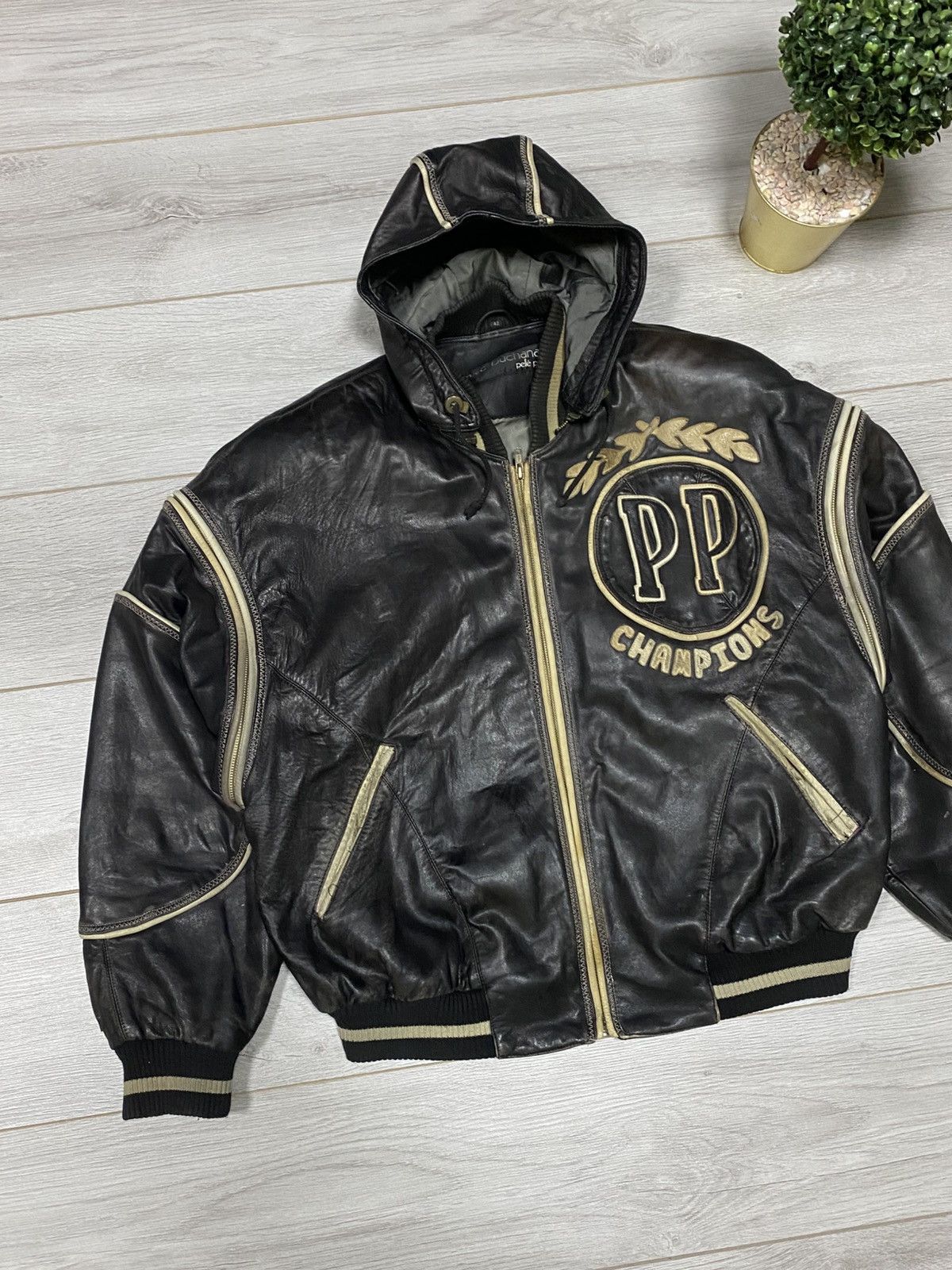 Pelle Pelle Pelle Pelle 🔥SODA 2in1 vest vintage hood leather bomber Marc Size US XL / EU 56 / 4 - 6 Thumbnail
