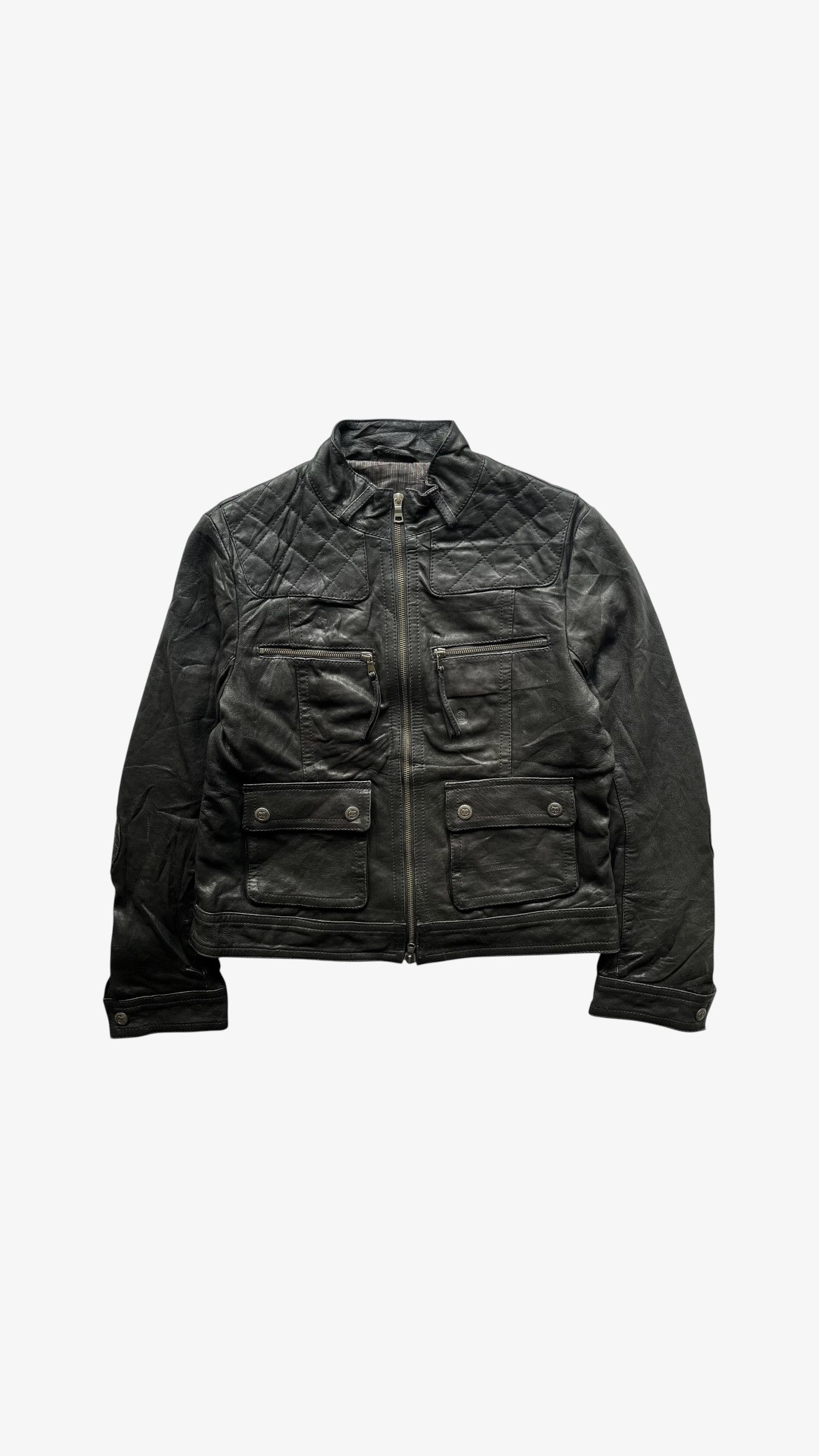 Marlboro Vintage 90s Women's Marlboro Quilted Leather Biker Jacket Size S / US 4 / IT 40 - 1 Thumbnail