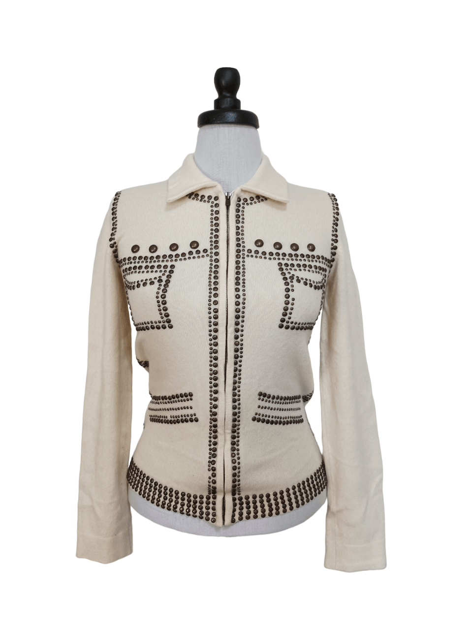 Image of Lucien Pellat Finet Cashmere Cardigan in Beige, Women's (Size Small)