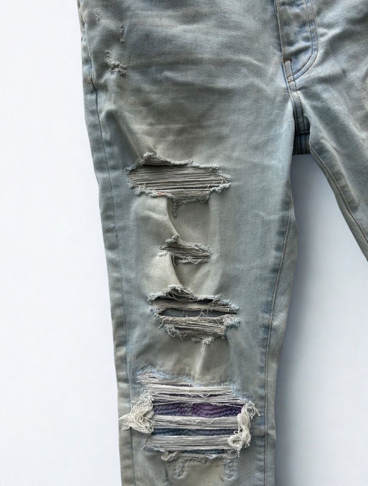 Amiri Amiri MX1 Blue Denim and Purple Watercolor Patches Size US 34 / EU 50 - 2 Thumbnail