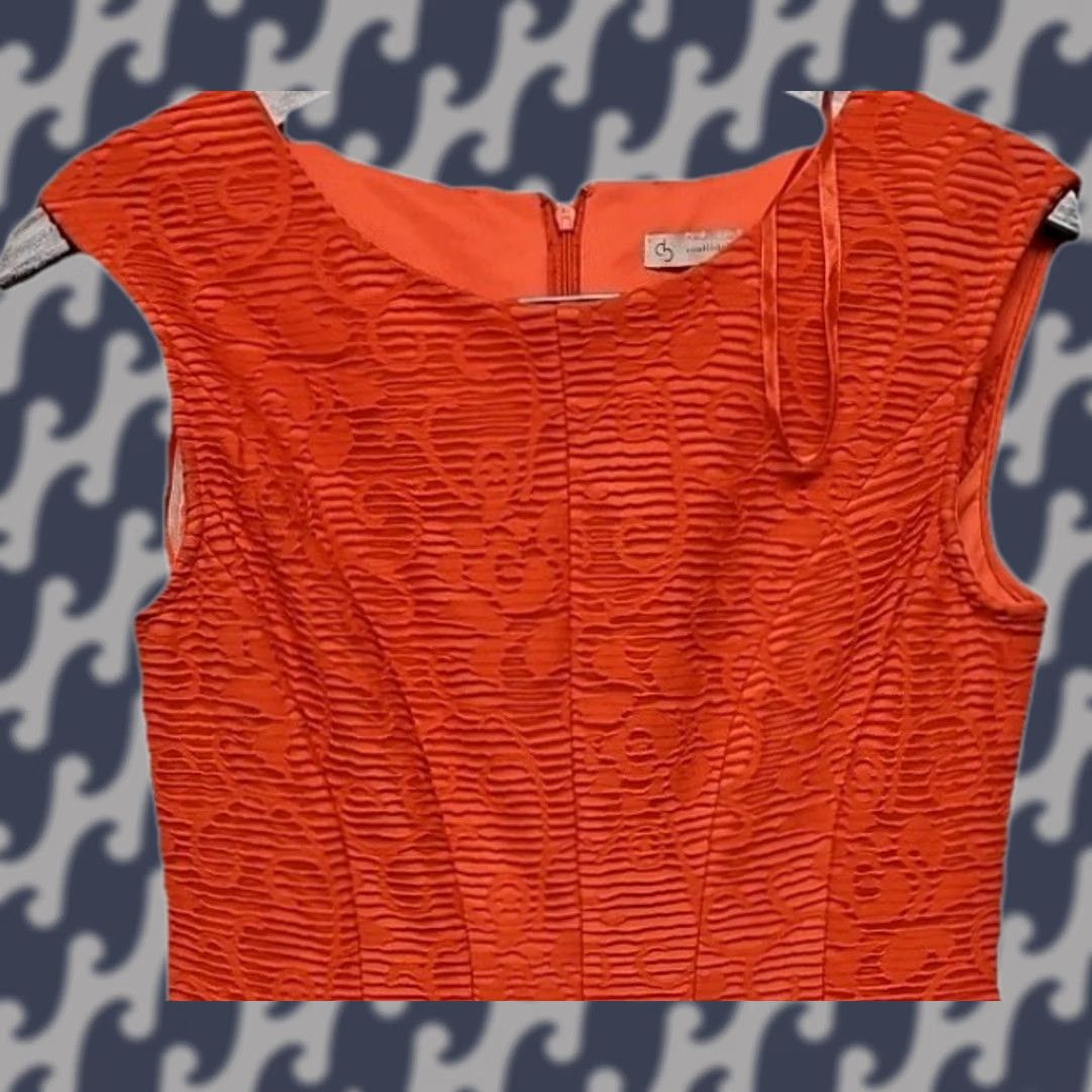 Vintage Dressbarn Orange Lace Sleeveless Fit & Flare Dress Women’s Size 8 Cocktail Party Size M / US 6-8 / IT 42-44 - 1 Thumbnail