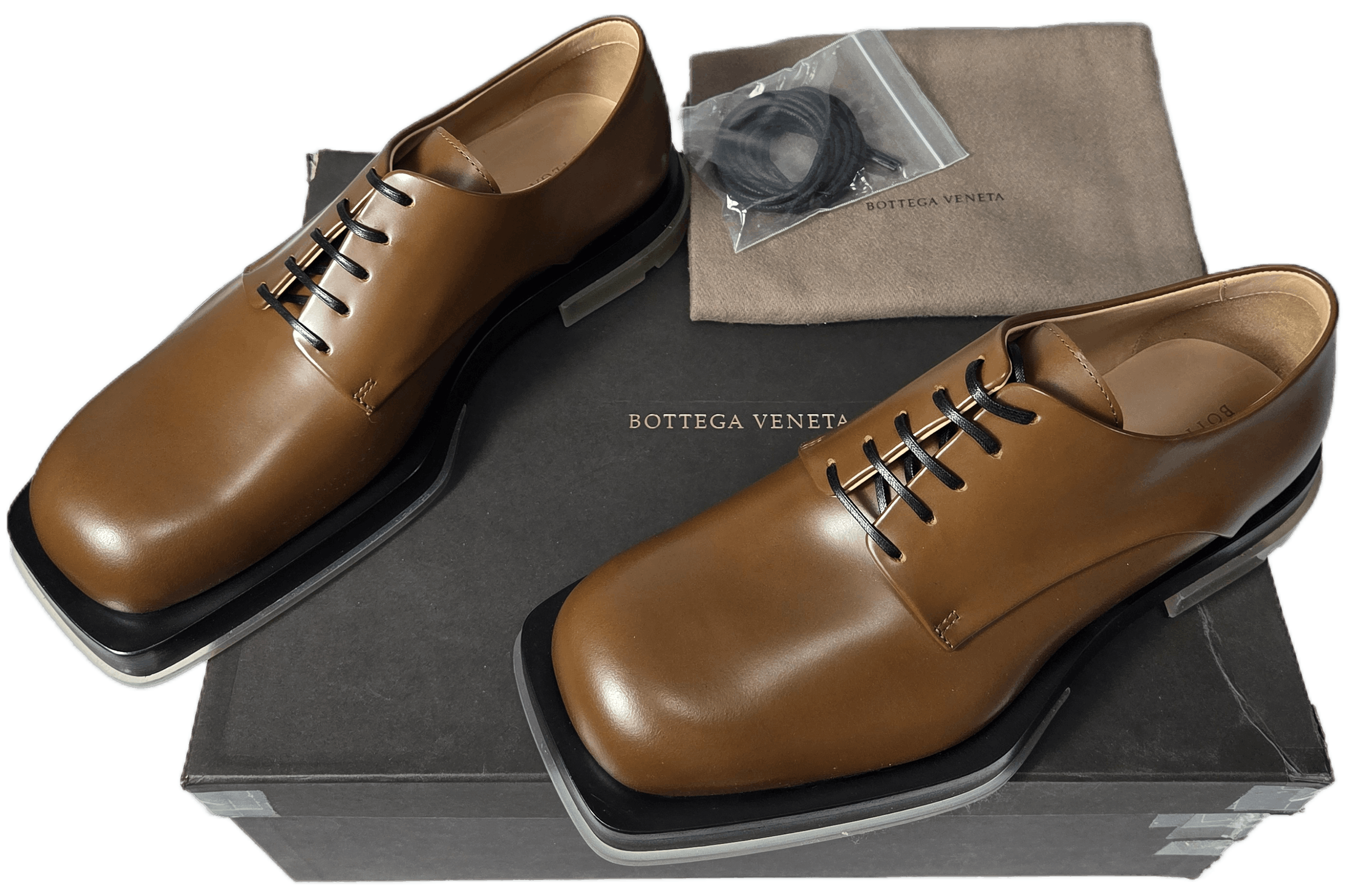 Bottega Veneta Bottega Veneta Lennon Rubber-Lug Sole Leather Derby shoes Size US 9 / EU 42 - 2 Thumbnail